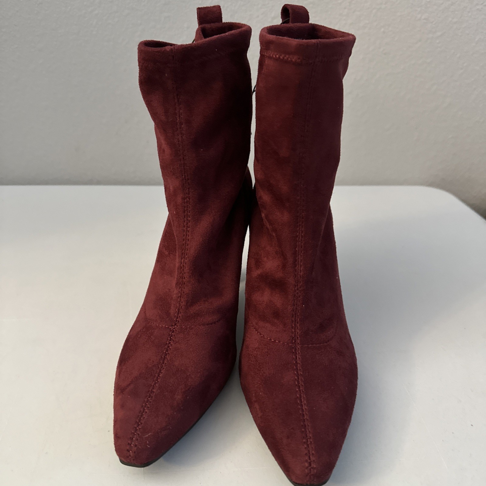 JCP Worthington Olympia Ankle Boots Women’s Size 9.5 Ox Blood Slip-on 3.25″ Heel