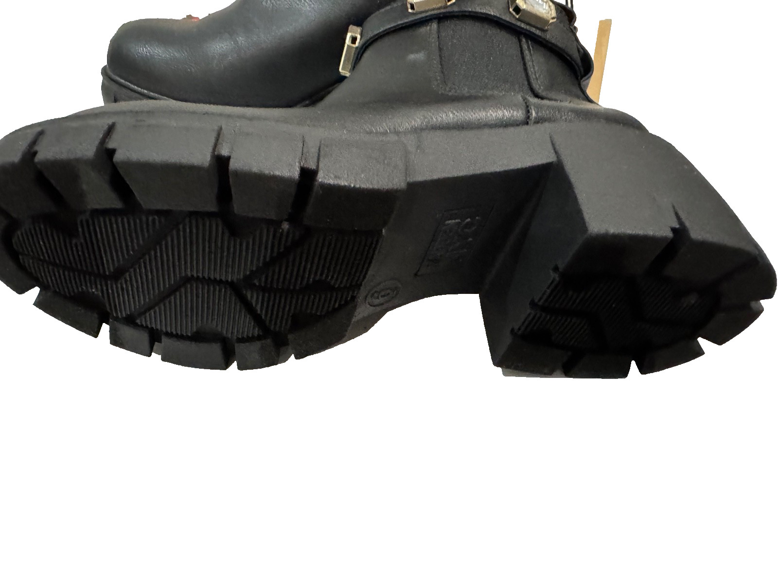 Madden NYC Chain Chunky Lug Sole Chelsea Boot/Rhinestones Sz 11~Black New Women