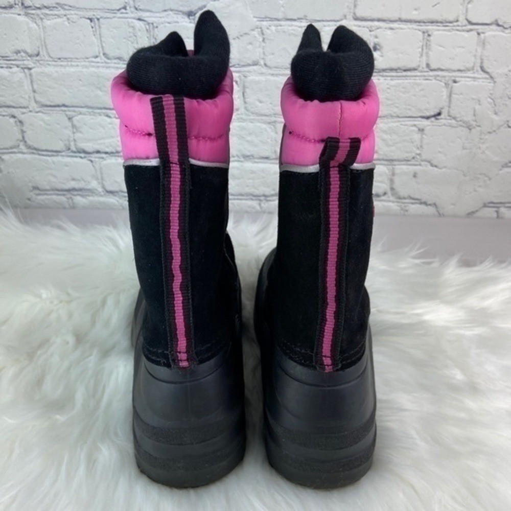 Totes Jeanie Winter Snow Boots Black Pink Size 6