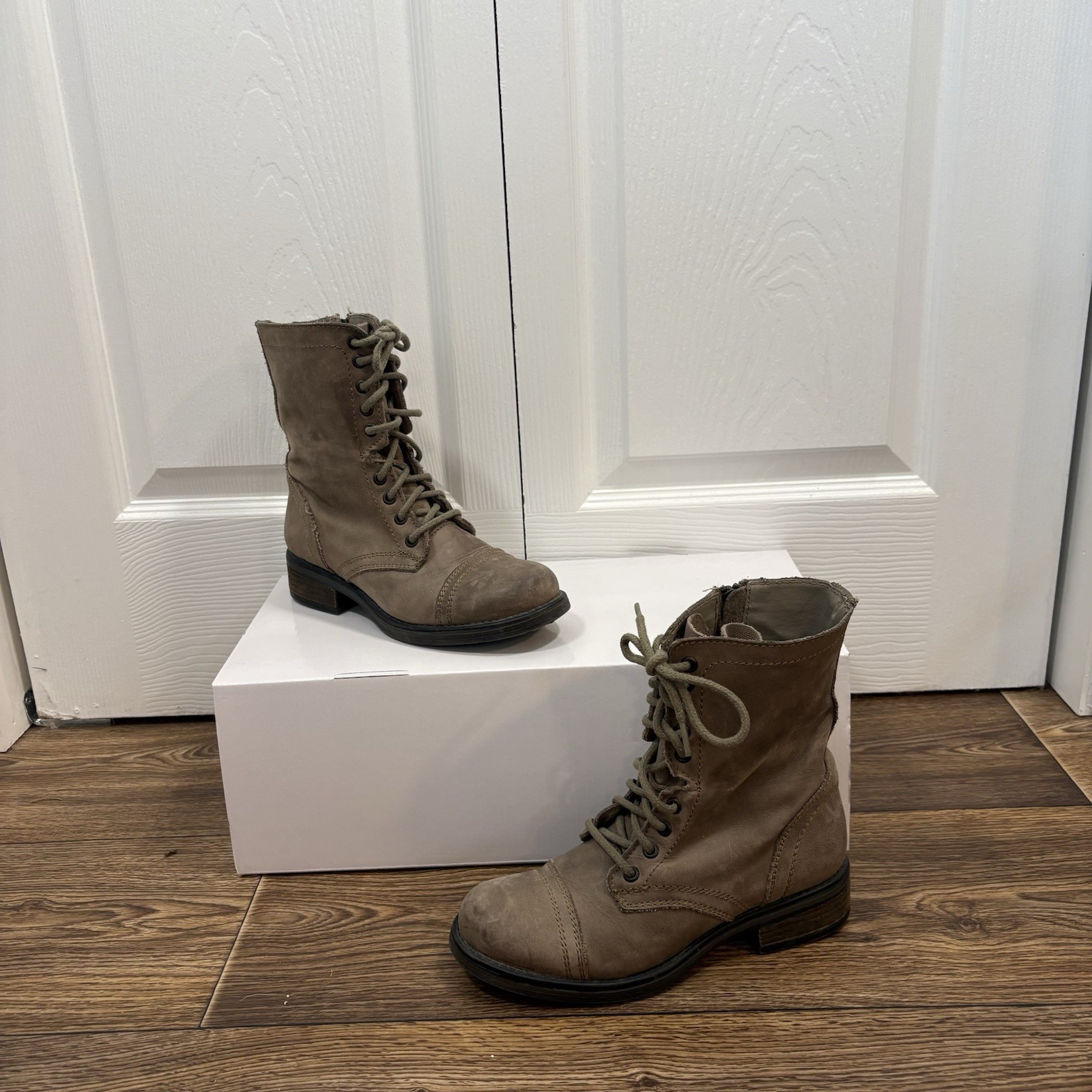 Steve Madden Troopa 2.0 Leather Combat Boots – Women’s Size 7.5M
