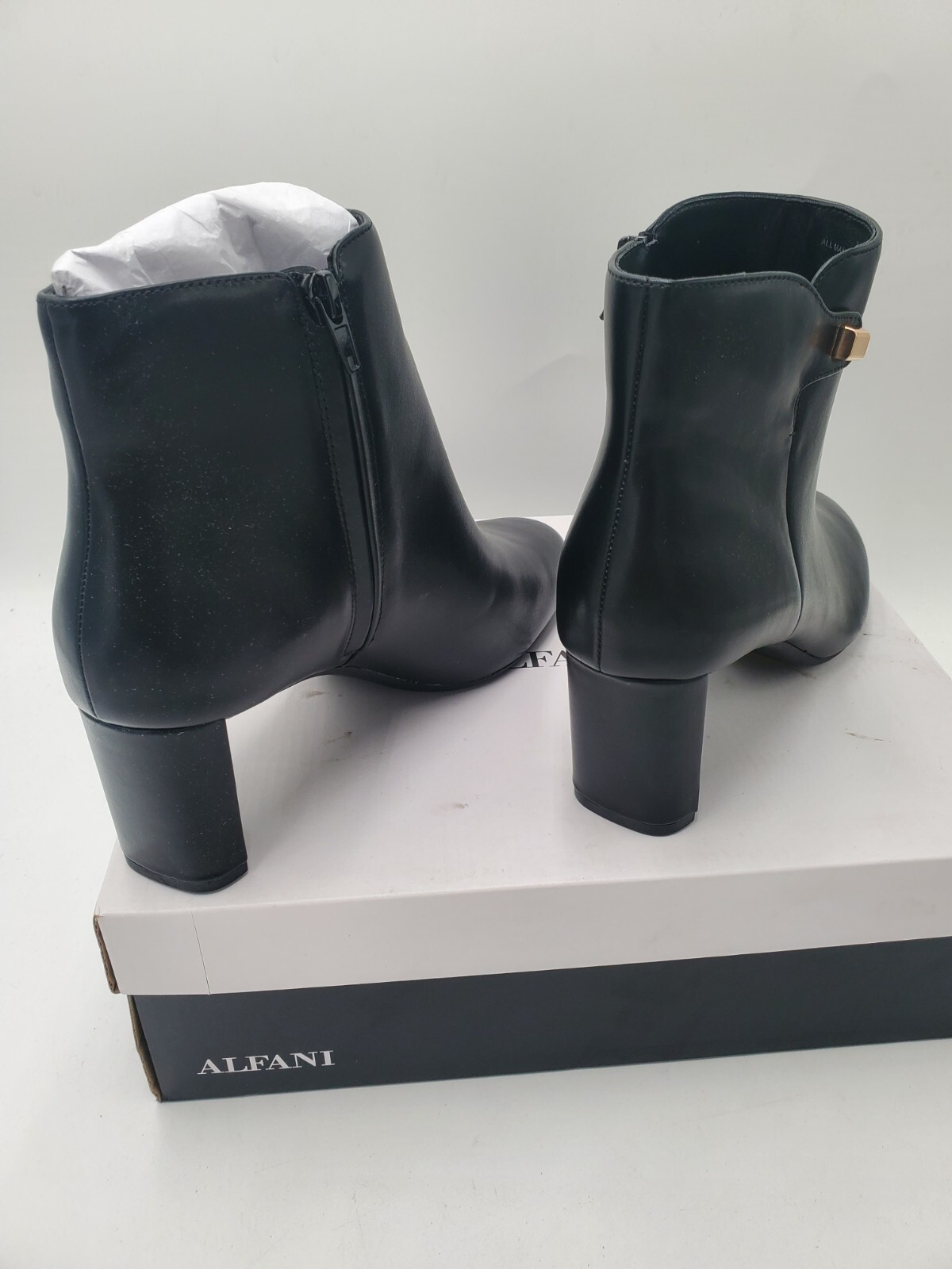 Alfani 9.5 M Women PAAM Black Almond Toe Ankle Boots Shoes Medium (B,M)
