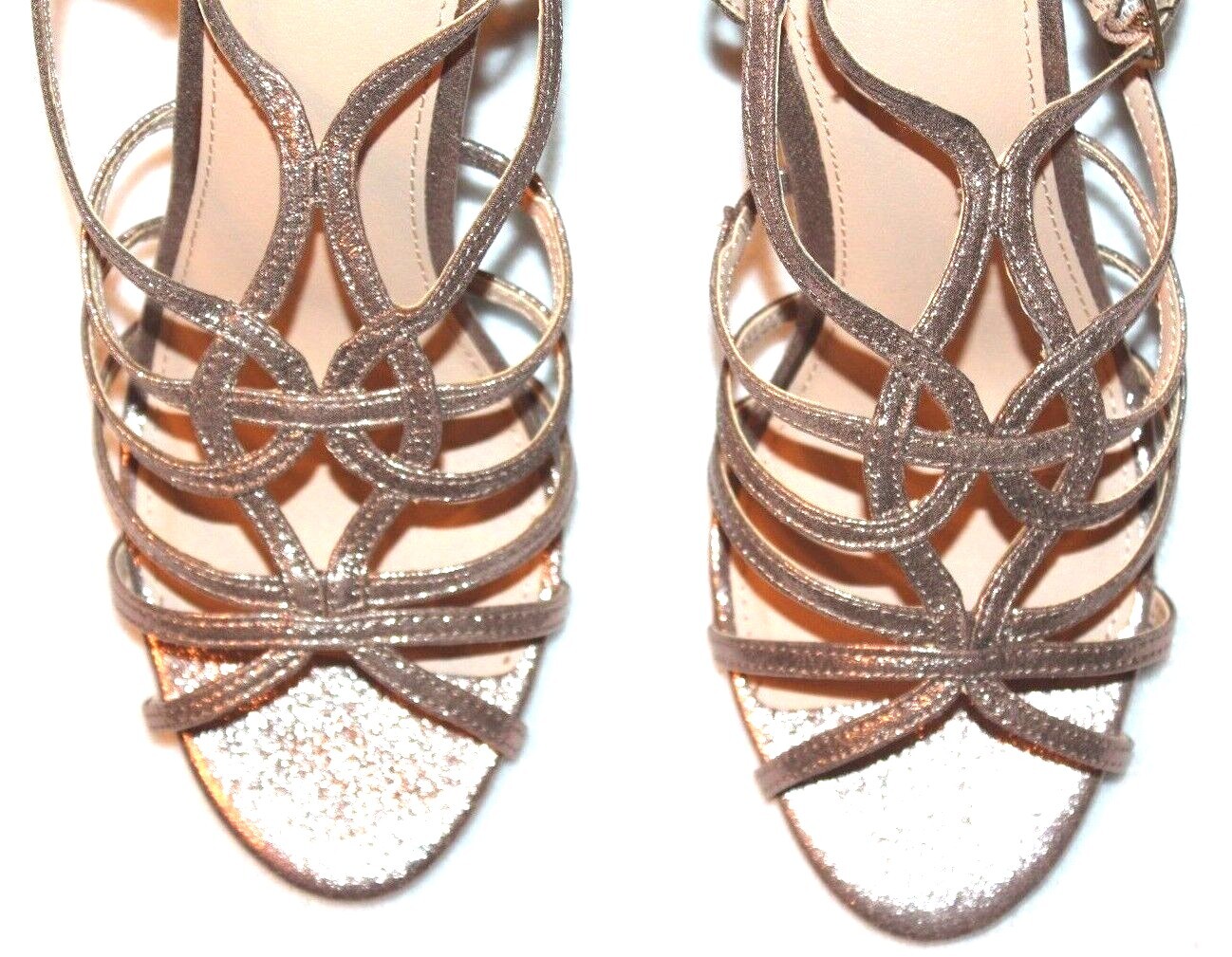 Fioni Women’s LIA Metallic Bronze Strappy Open-Toe Stiletto Sandal Shoes 7-10M
