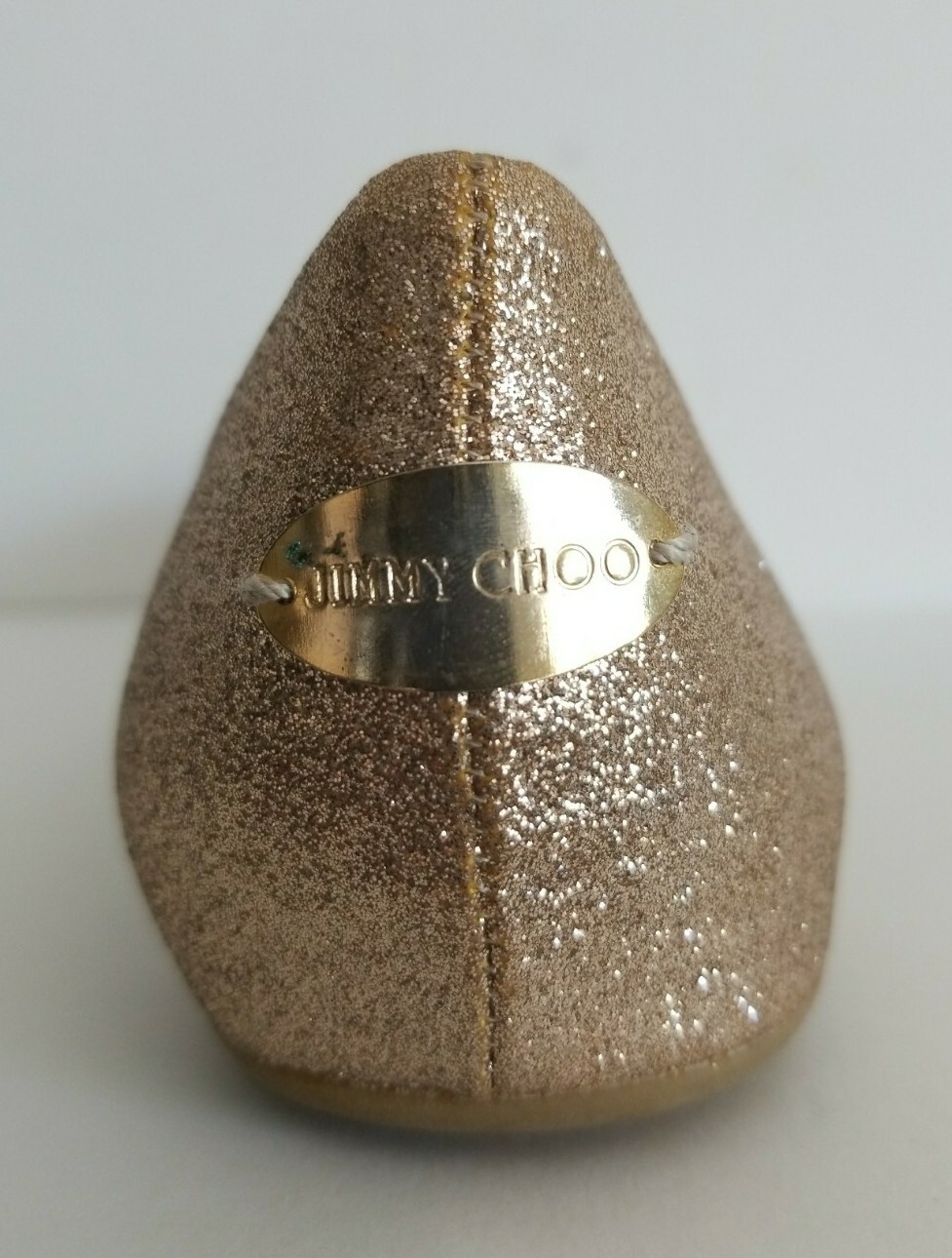 JIMMY CHOO WIT GOLD GLITTER LOGO WEDDING PARTY BALLET FLATS EU 35.5 I LOVE SHOES