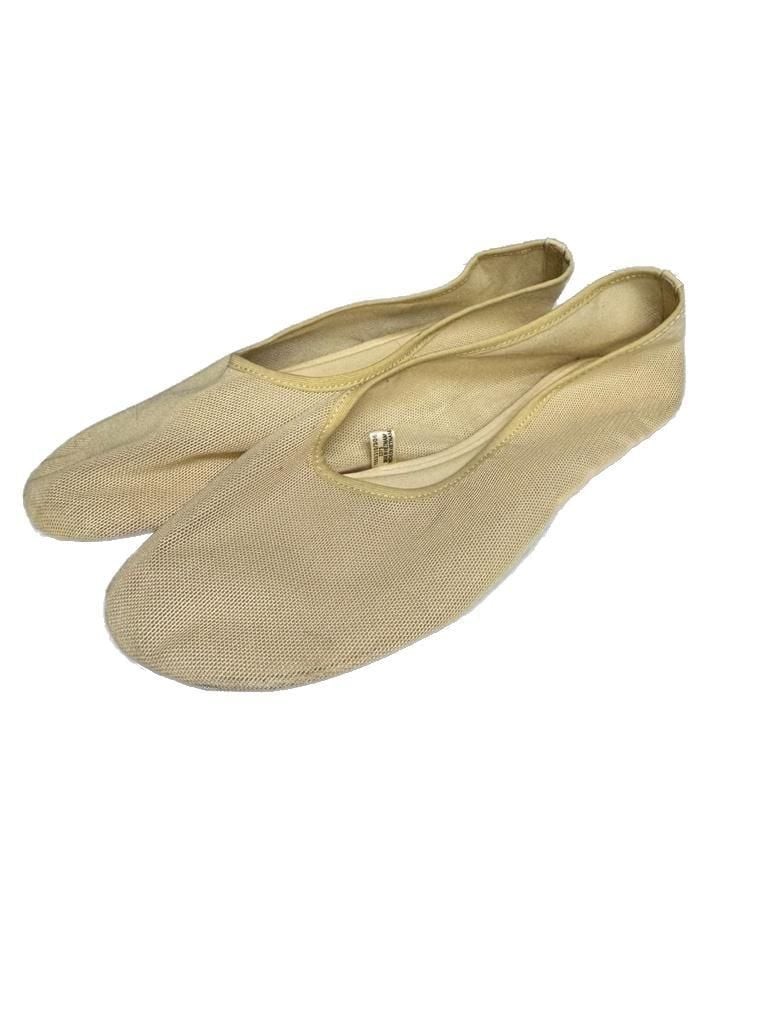 Zara Mesh Knit Ballet Flats in Beige