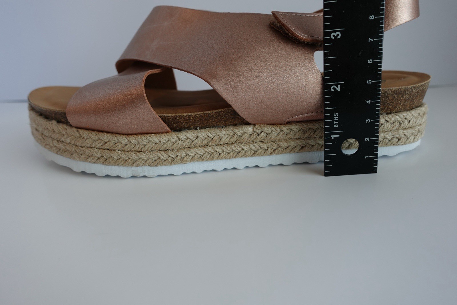 Secret Celebrity Women Rose Gold Espadrille Wedge Sandals US 11