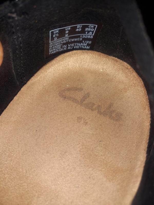 ladies clarks heels black synthetic leather 40