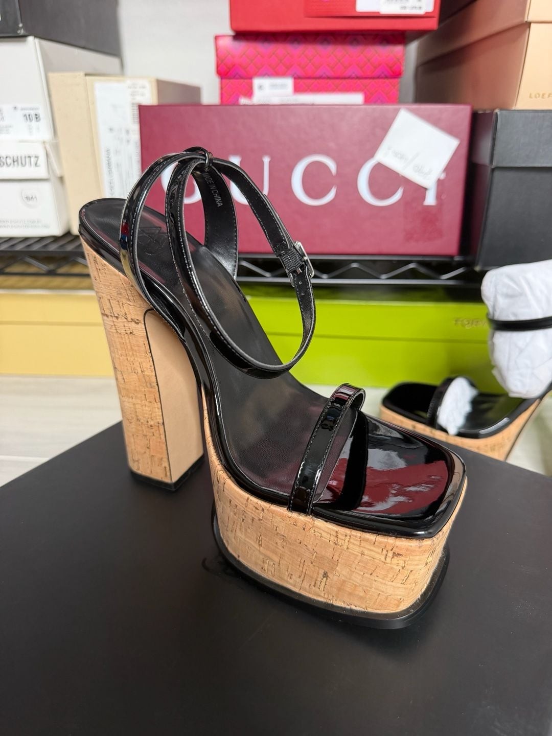 AAJ by Aminah Tina Platform Dress Sandals Black Women’s Size 8 Retail $220