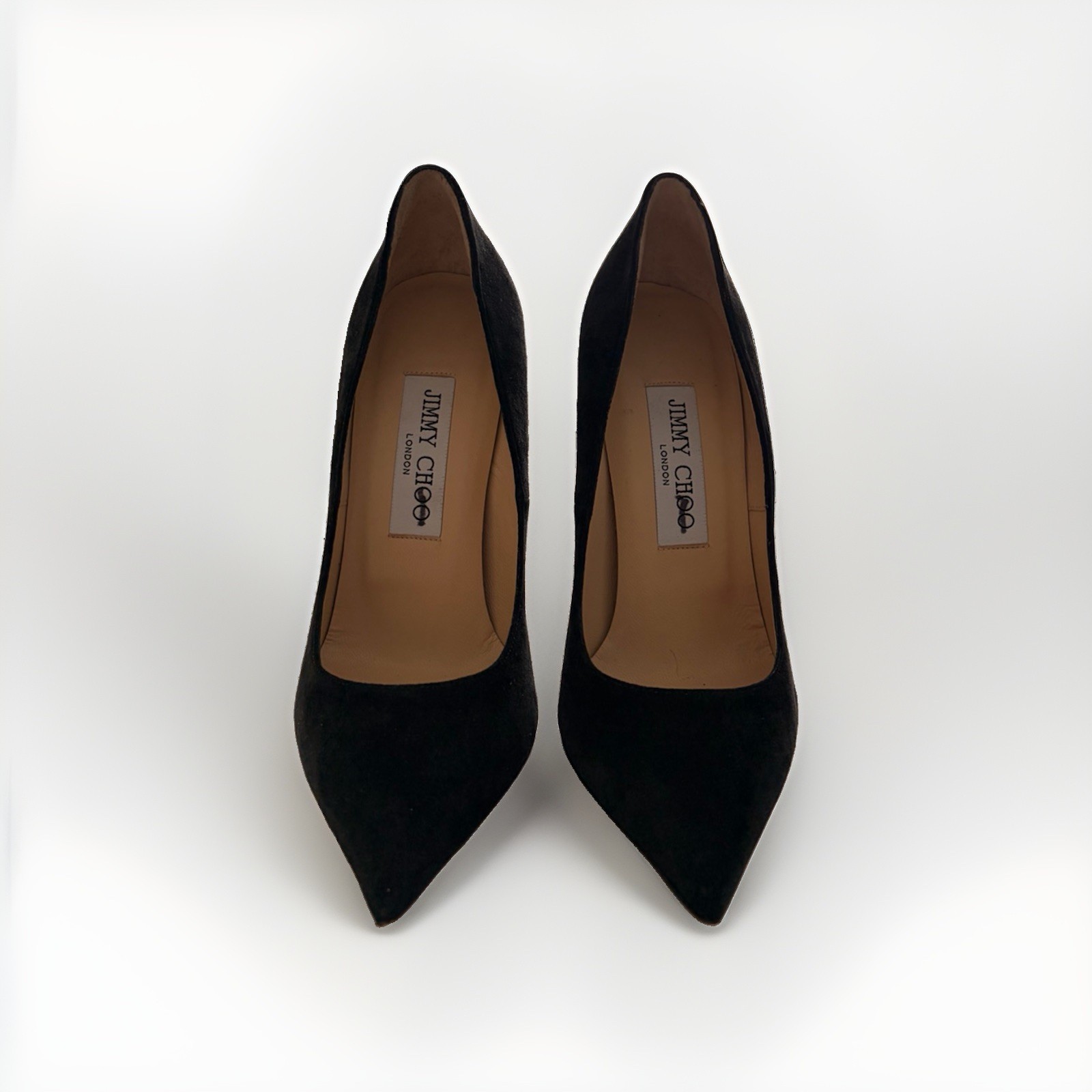 Jimmy Choo Romy 100 Black Suede Pointed Toe Pumps Heels EU 35.5 US 5.5 NWOB