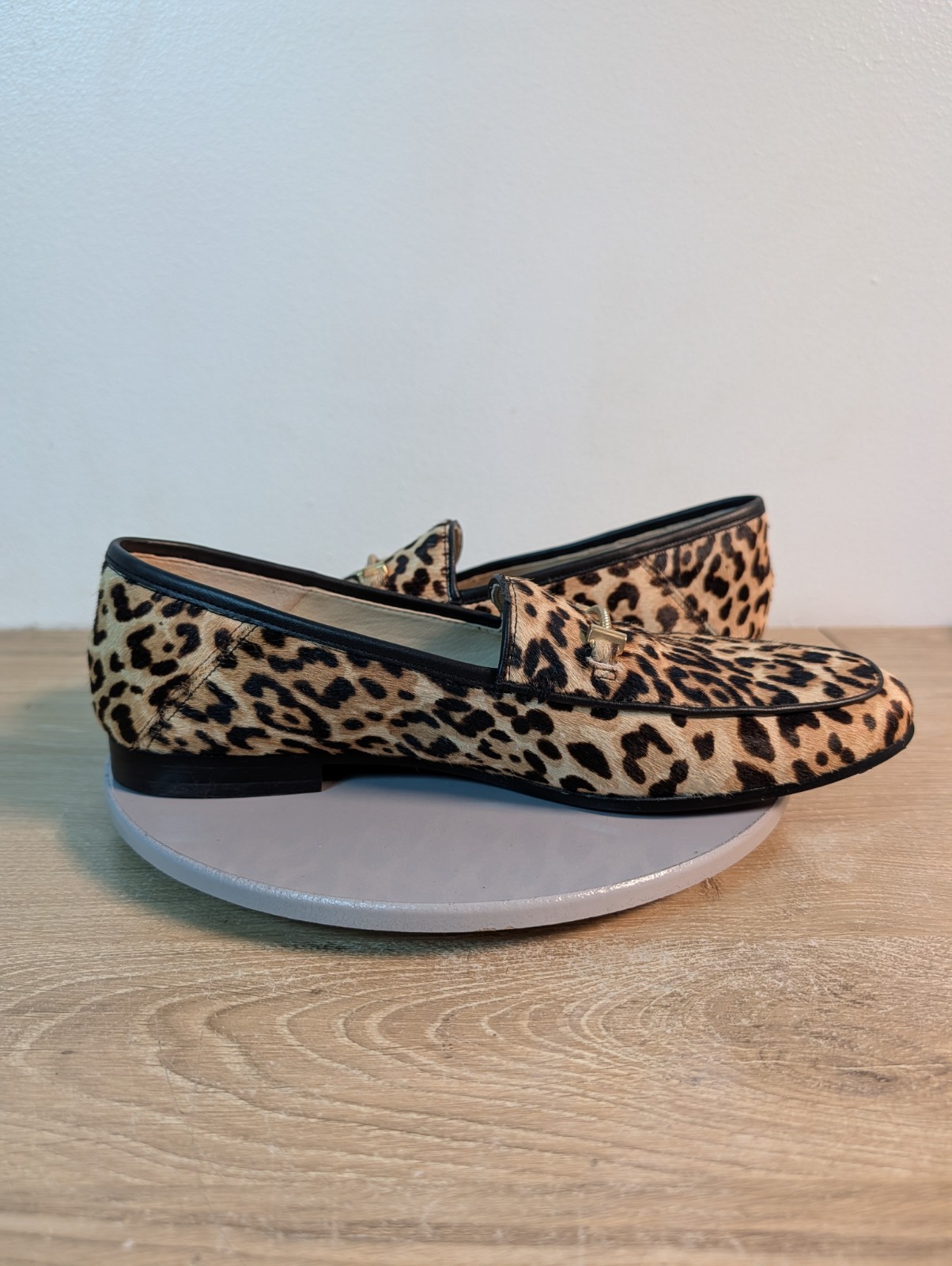 Sam Edelman Lior Penny Loafer Womens Size 10.5 Calf Hair Leopard Print Shoes