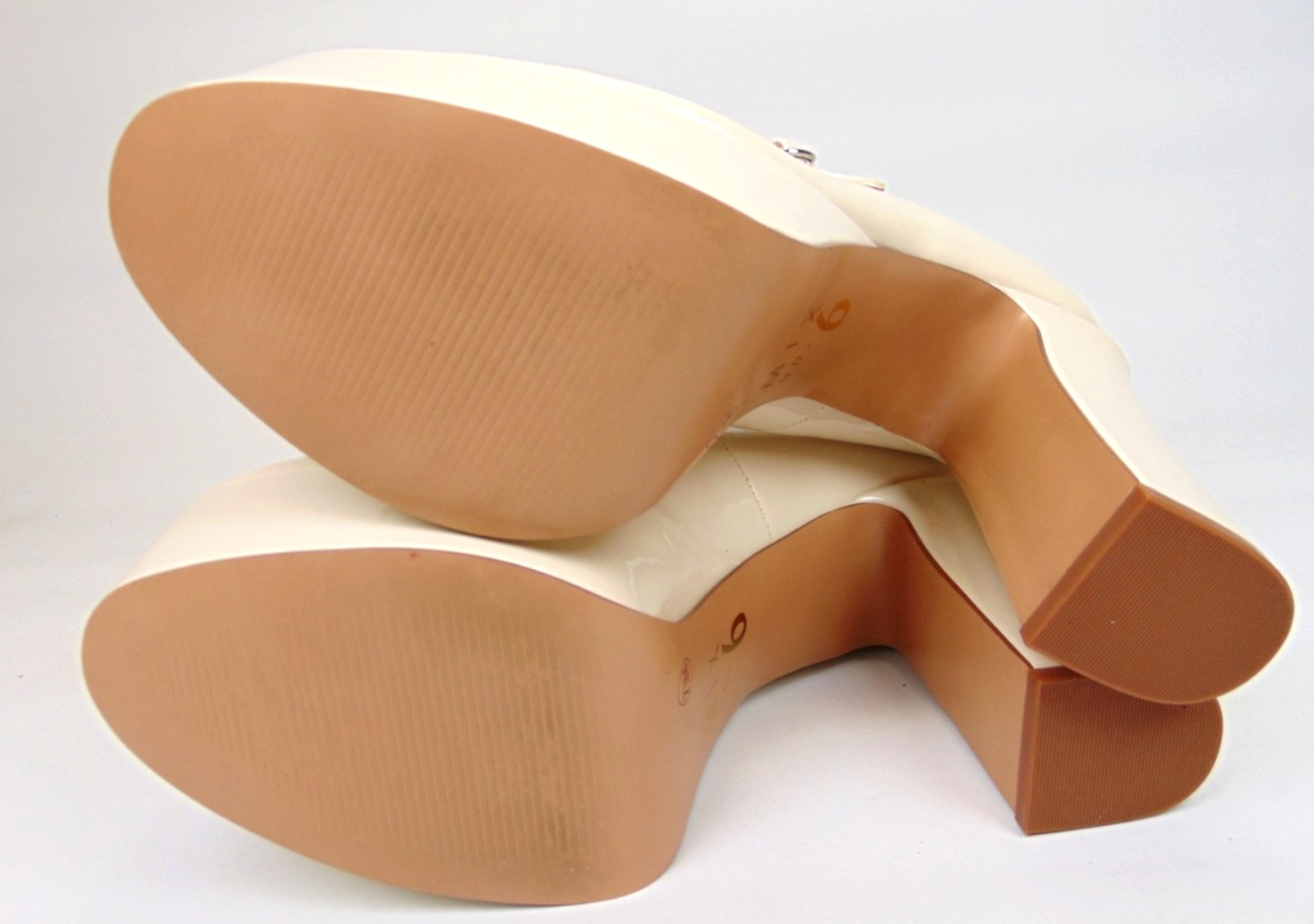 Mix No 6 Aaralyna Round Toe Buckle Platform Mary Jane Heels Women Size 7.5 Ivory