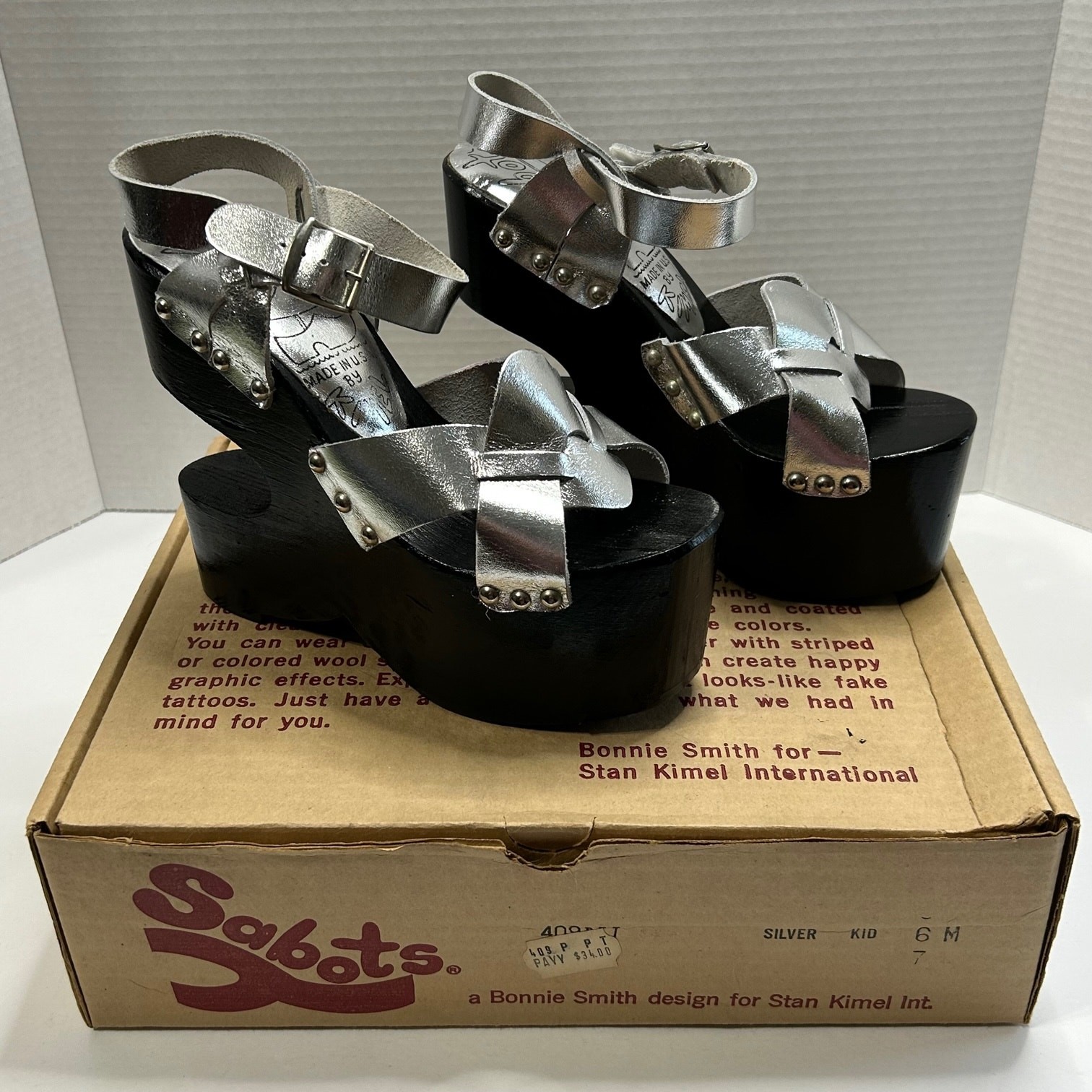 Sabots by Stan Kimel Vintage 1970’s Sandals Size 6 NIB RARE HTF