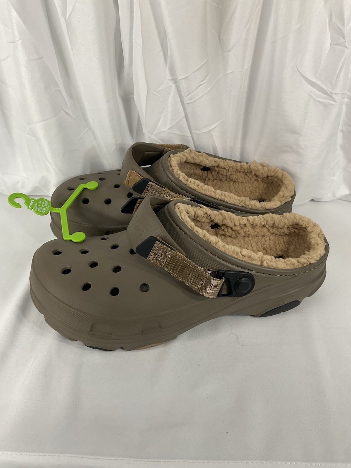 Crocs All Terarain Clogs Unisex with lining Slip On Shoes M9/W11 NWT Taupe