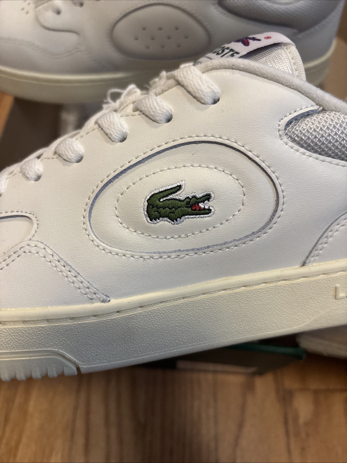 Lacoste Powercourt 2.0 Shoes Womens Size 10 White Leather Ortholite Sneaker NEW
