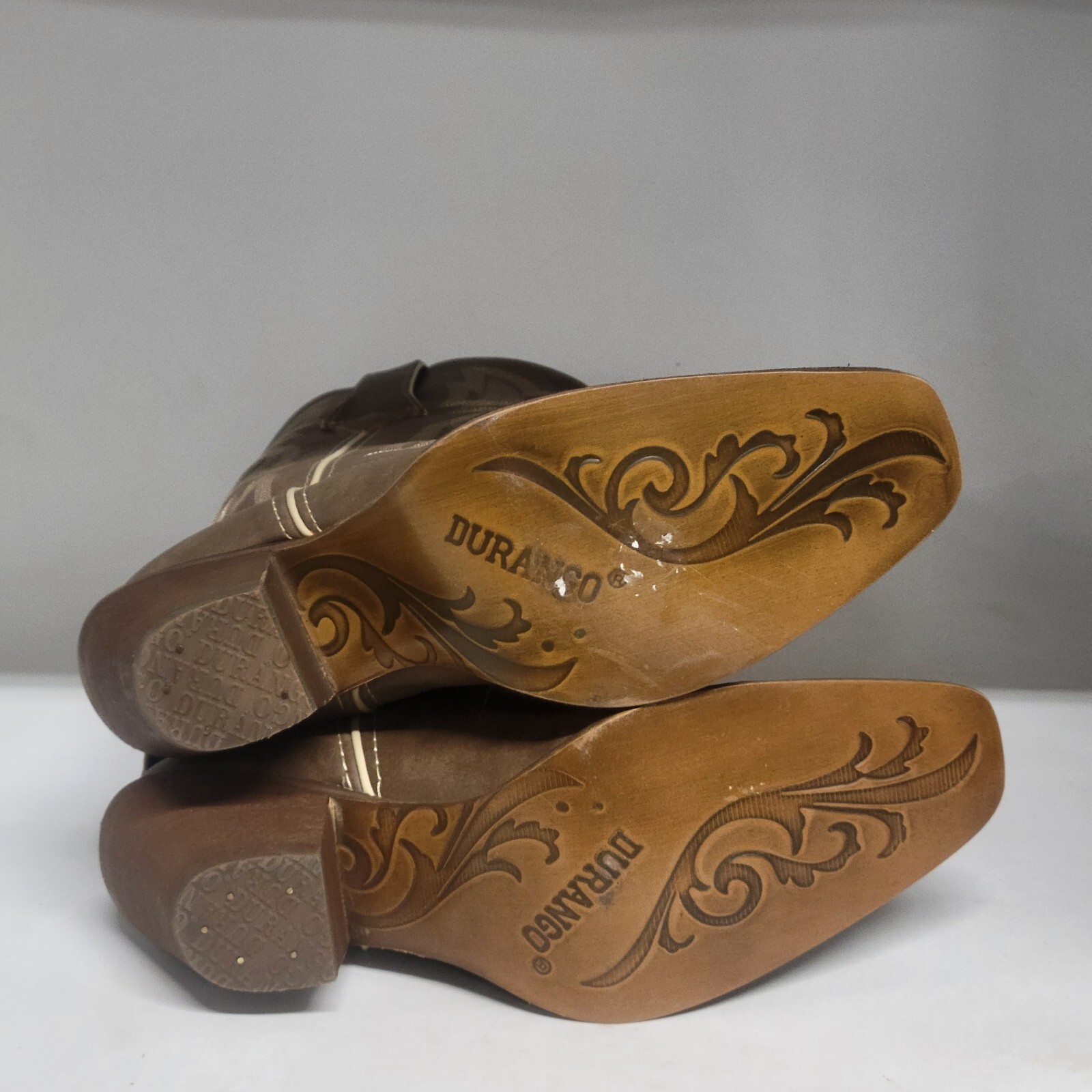 Durango 12″ American Flag Buckle Western Boot Tan Womens Size 9M