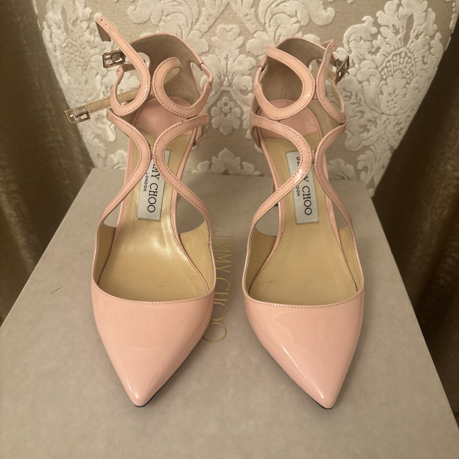 Jimmy Choo Rosewater Patent Leather Lancer 85 Size 38