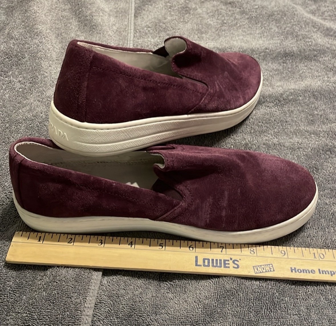 Prada Plum Purple Women’s Suede slip on shoes size EUR 37.5 / US 7.5 – 8