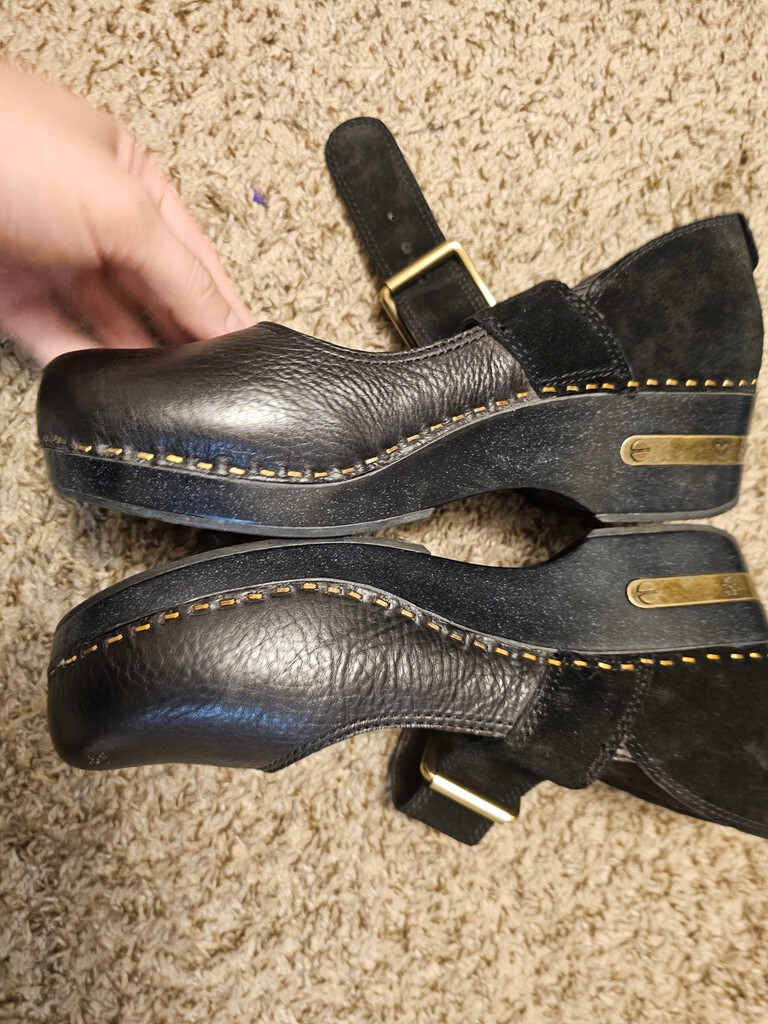 BLACK Lucky Brand Wedge Mid (2-2.9 in) Heel Height Heels SIZE 8 WOMEN.