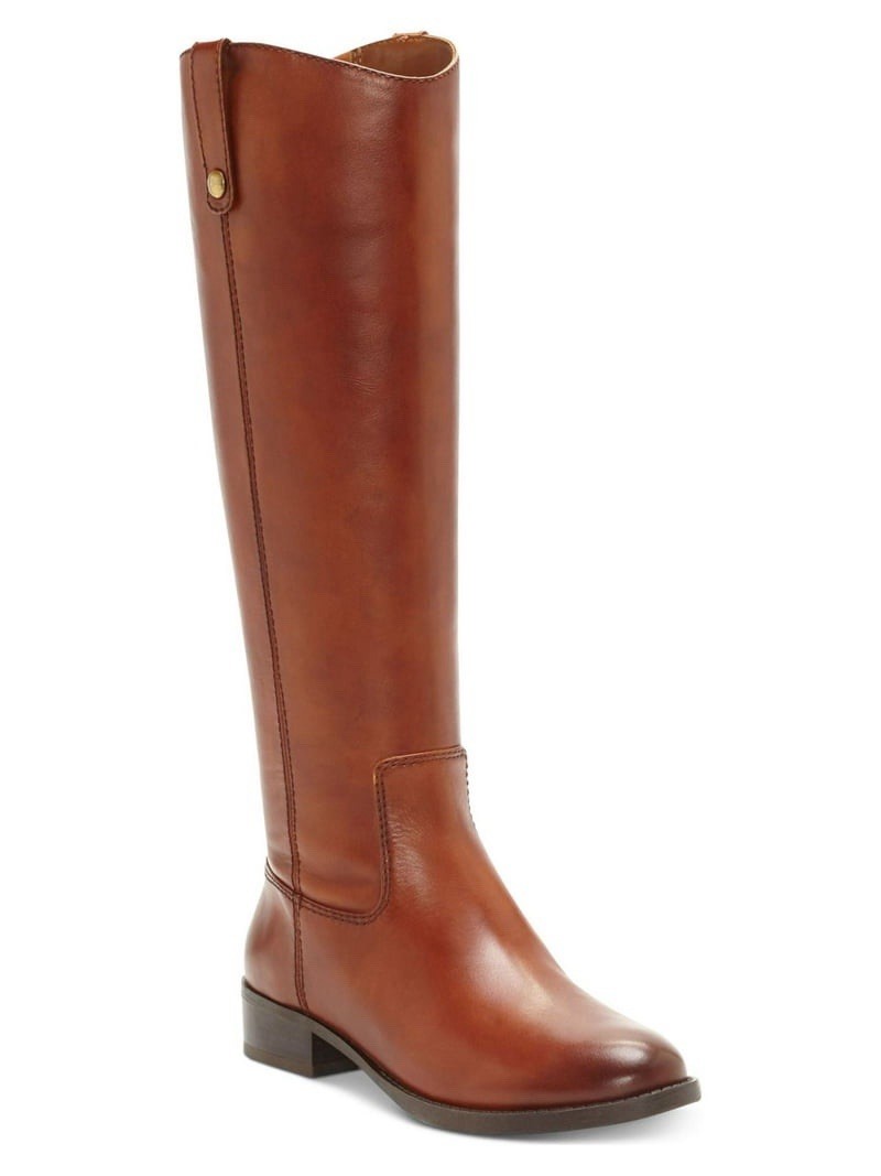 I.N.C. International Concepts Fawne Leather Tall Riding Boots Cognac Brown Sz 11