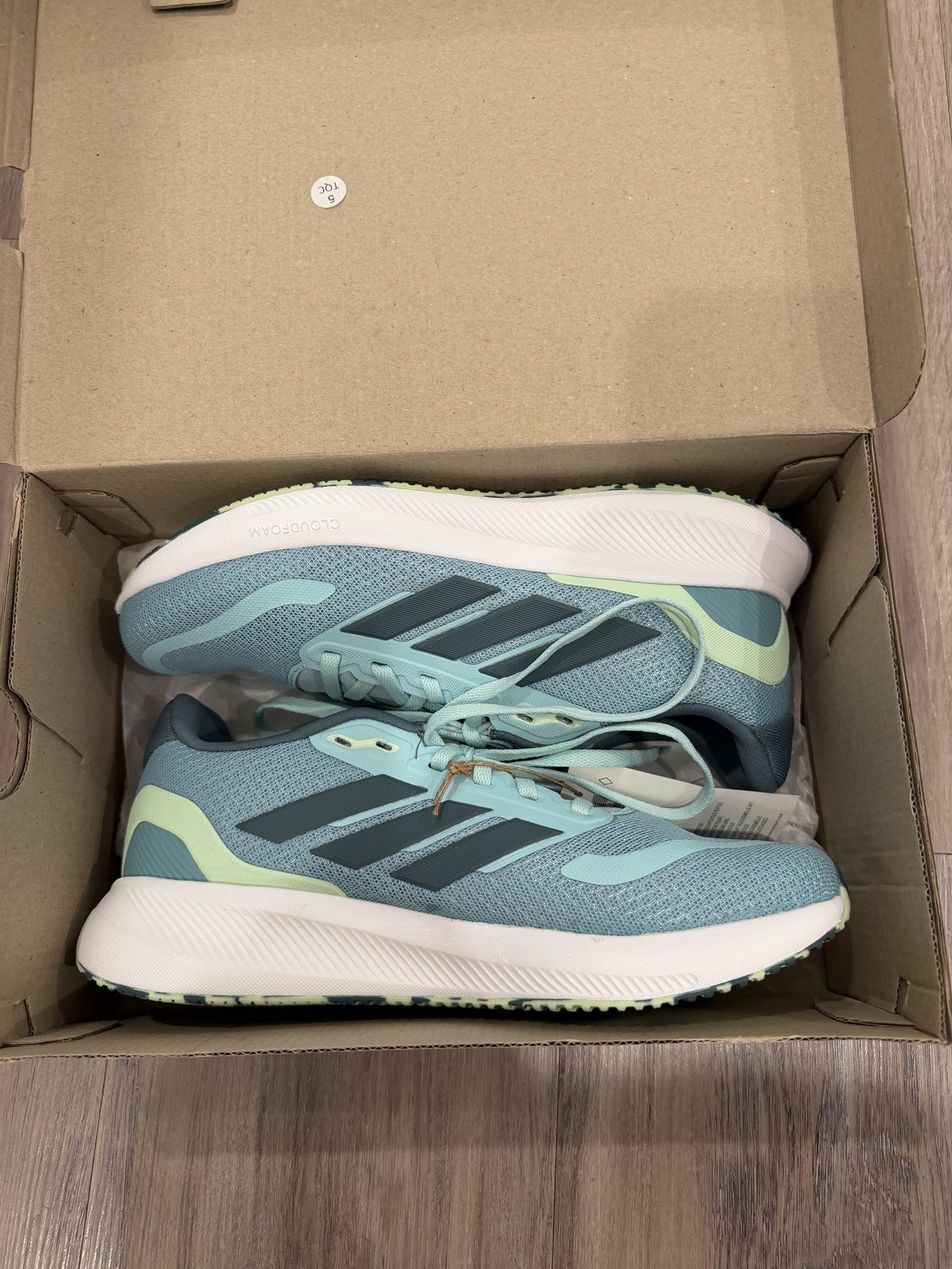 Adidas Women’s Running Shoes Size 5 Blue with Black Stripes