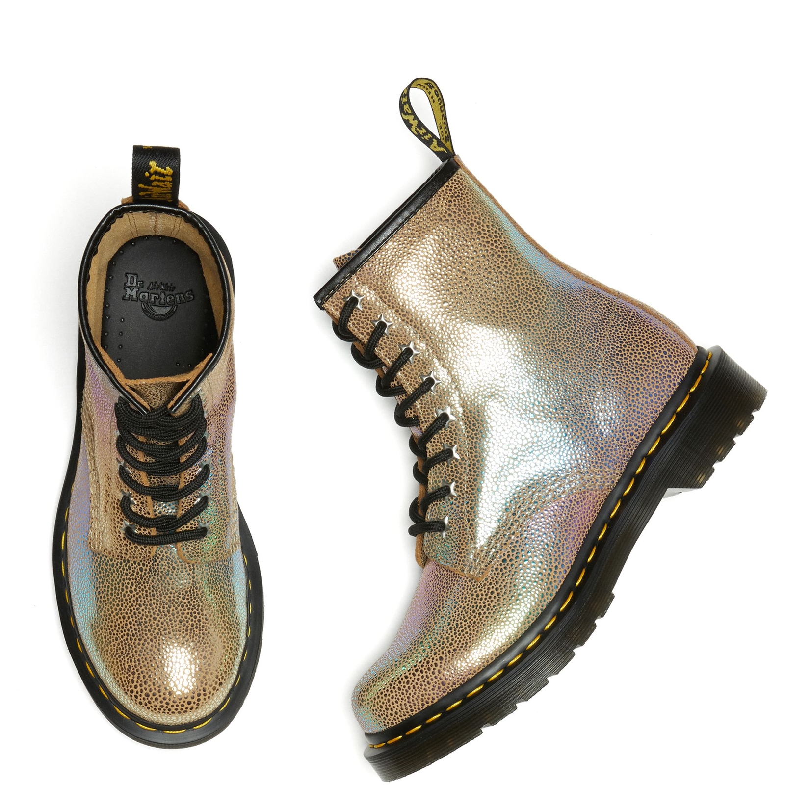 Dr. Martens 1460 Sand Rainbow Ray Leather Combat Boots Women’s 6 NWT