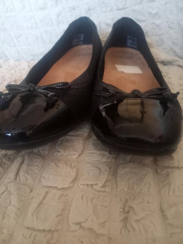 ladies clarks heels black synthetic leather 40