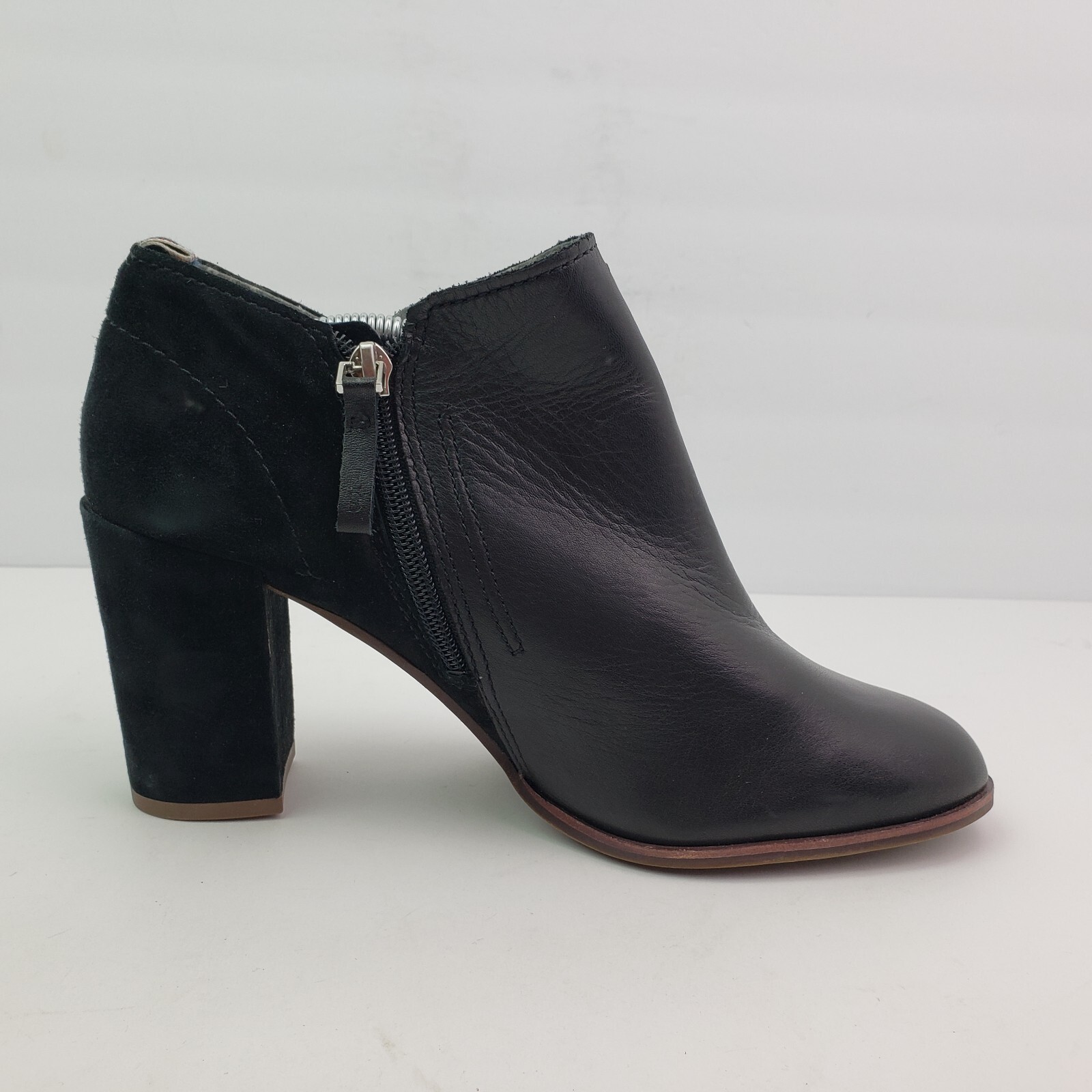 ED Ellen Degeneres Love Womens Size 10 Black Leather 3.25″ Heel Bootie Shoes