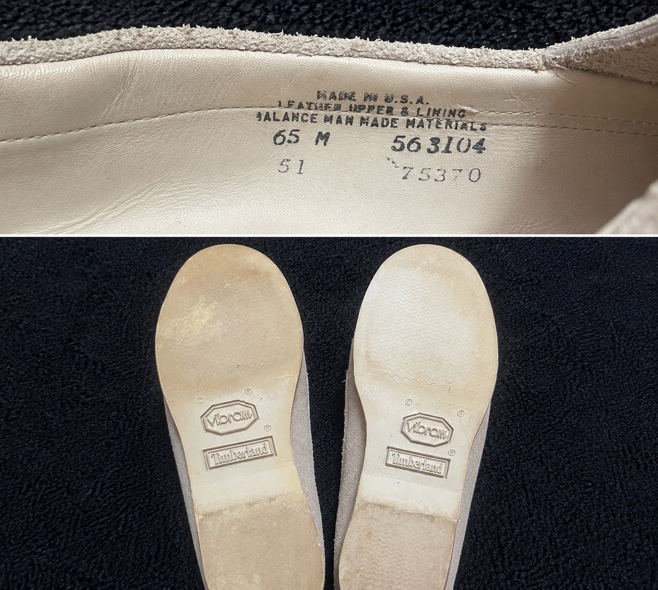 Timberland Women’s Boat Shoes 6.5 M Beige Suede Made USA Vibram Sole 503104