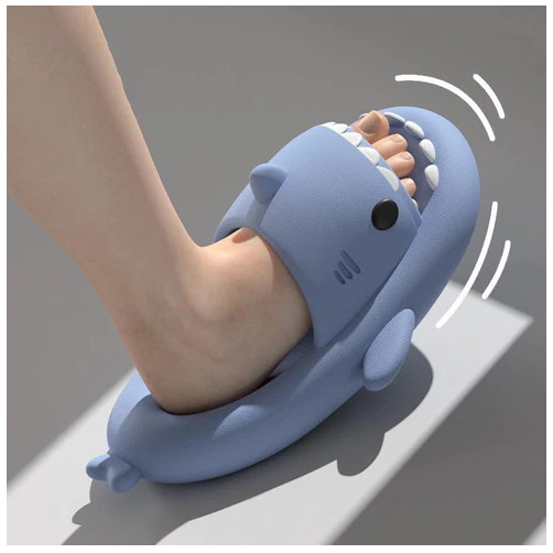Hello Slippers Shark Slides (Light Gray) 4.5-6