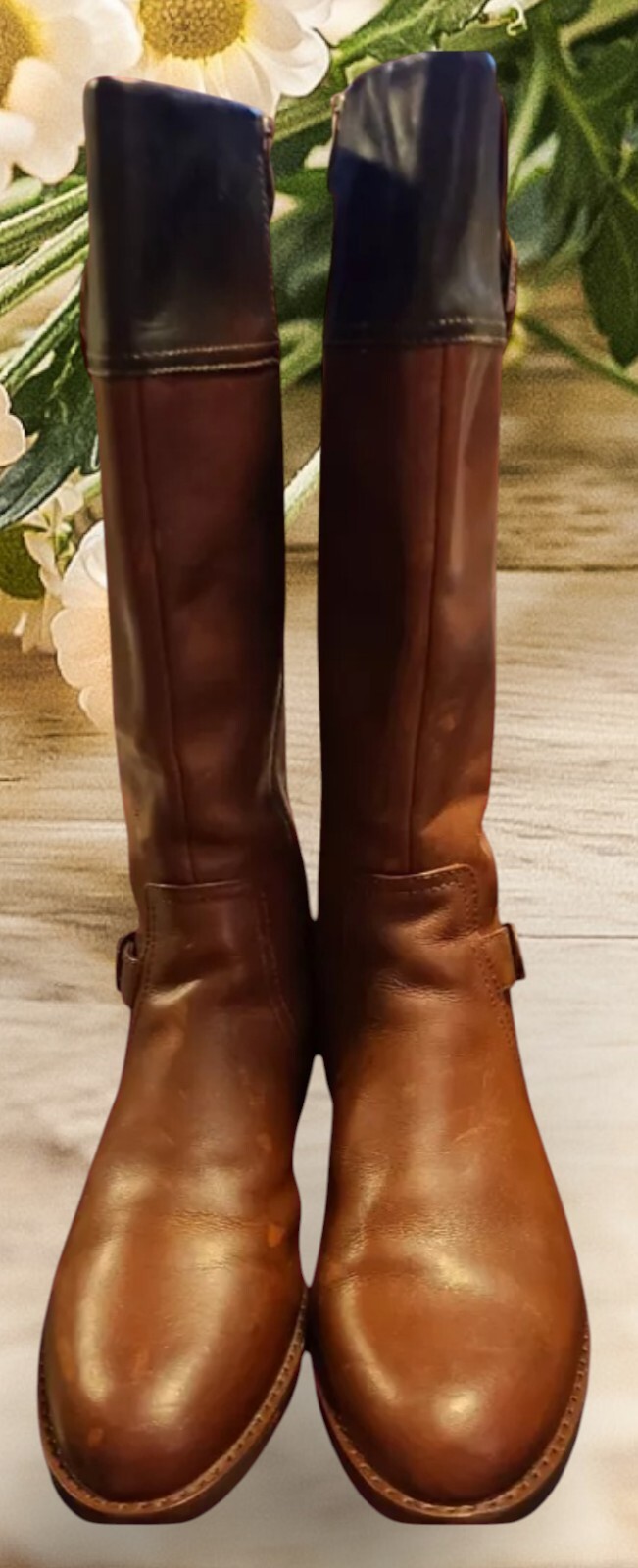 ARIAT Tall Riding Brown Leather Zip Distressed Boots 10005045 Size EU 40 / US 9B