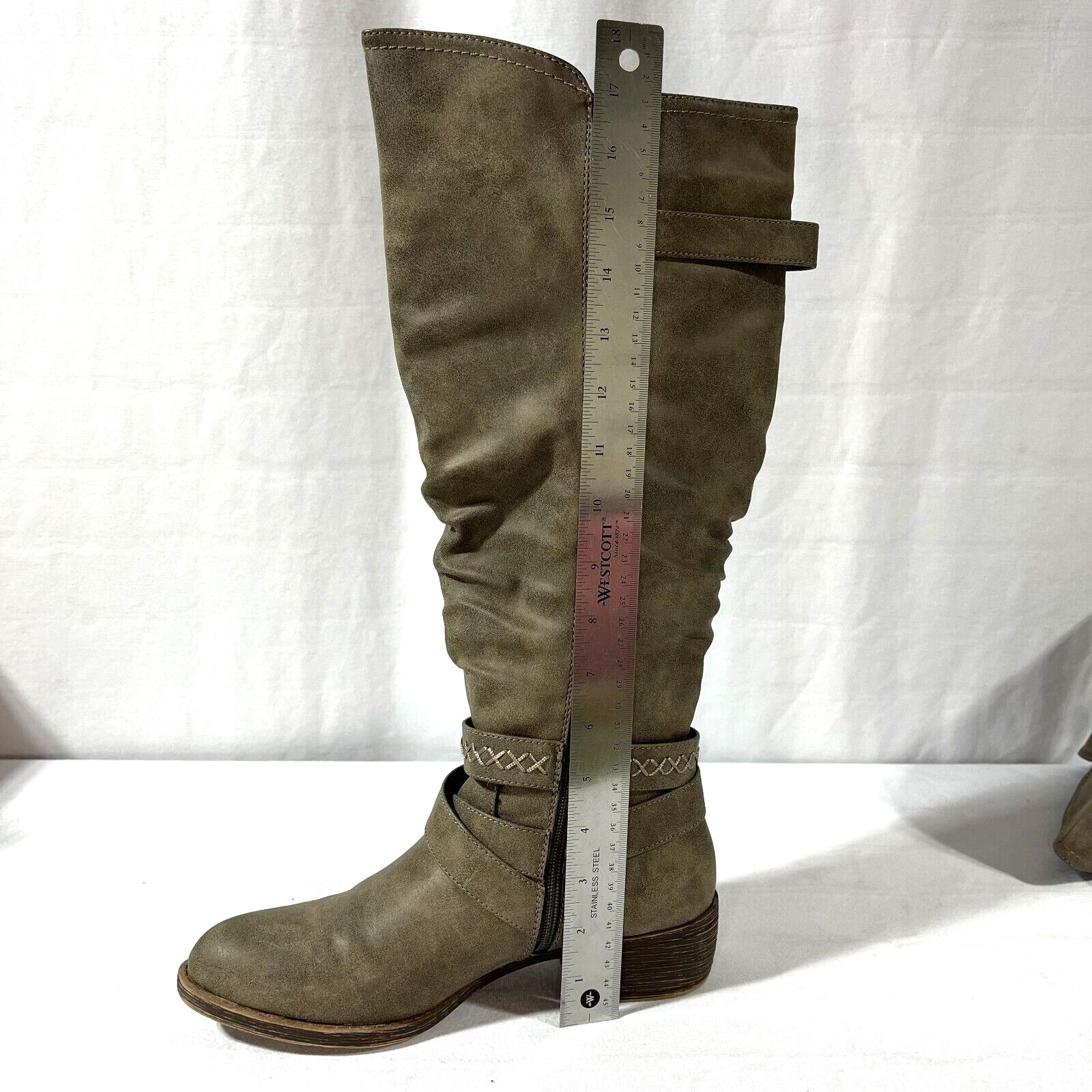 Women’s Rampage Knee High Tall Riding Boot, Size 9M, Brownish Gray