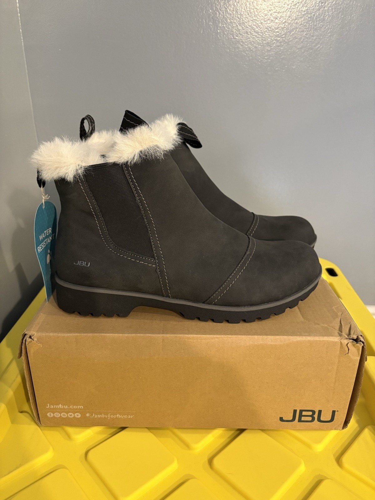 JBU Eagle Water-Resistant Vegan Leather Ankle Boots Women’s US 9.5 M Black