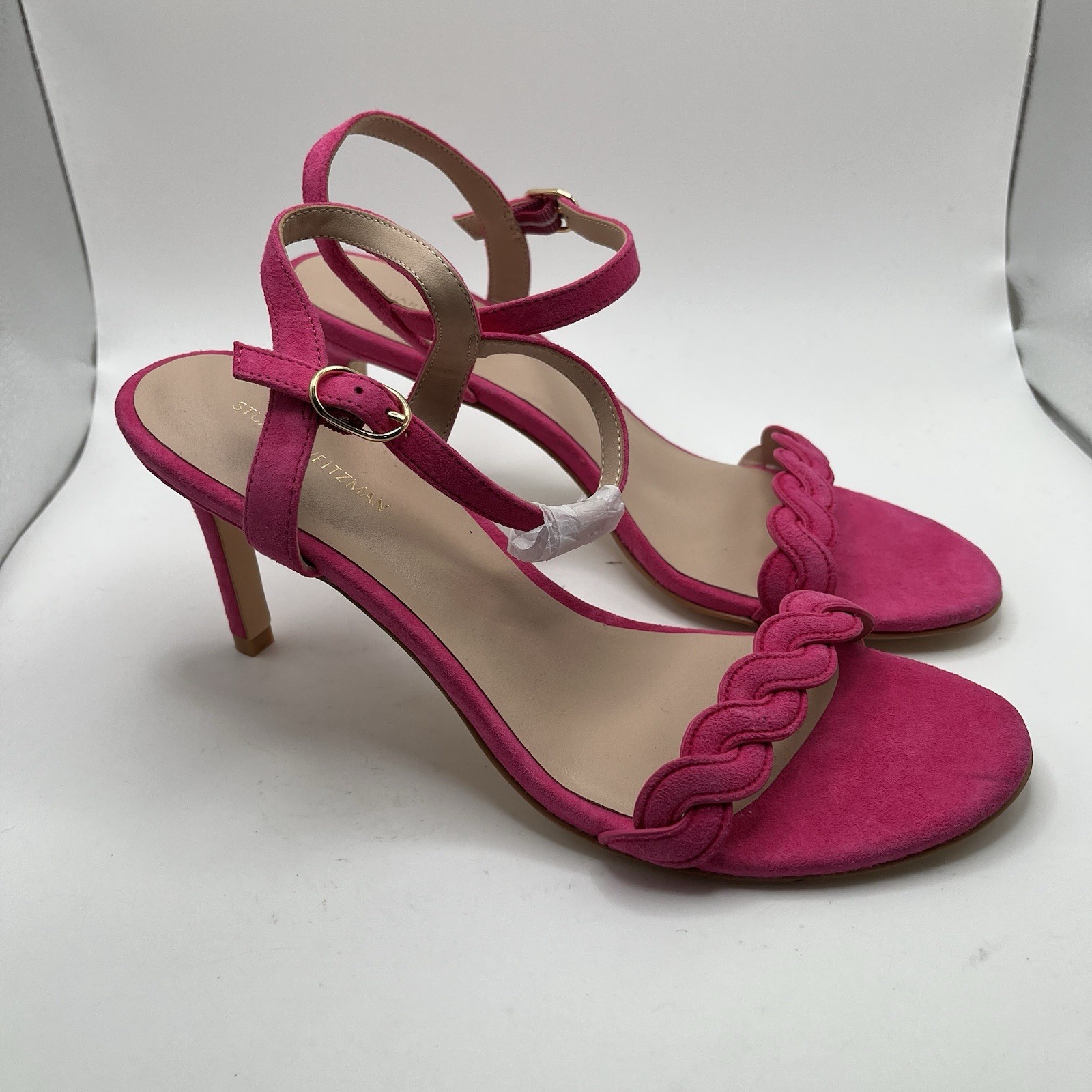 Stuart Weitzman Dancer Twistie 100 Pink Suede Sandals Size 8.5