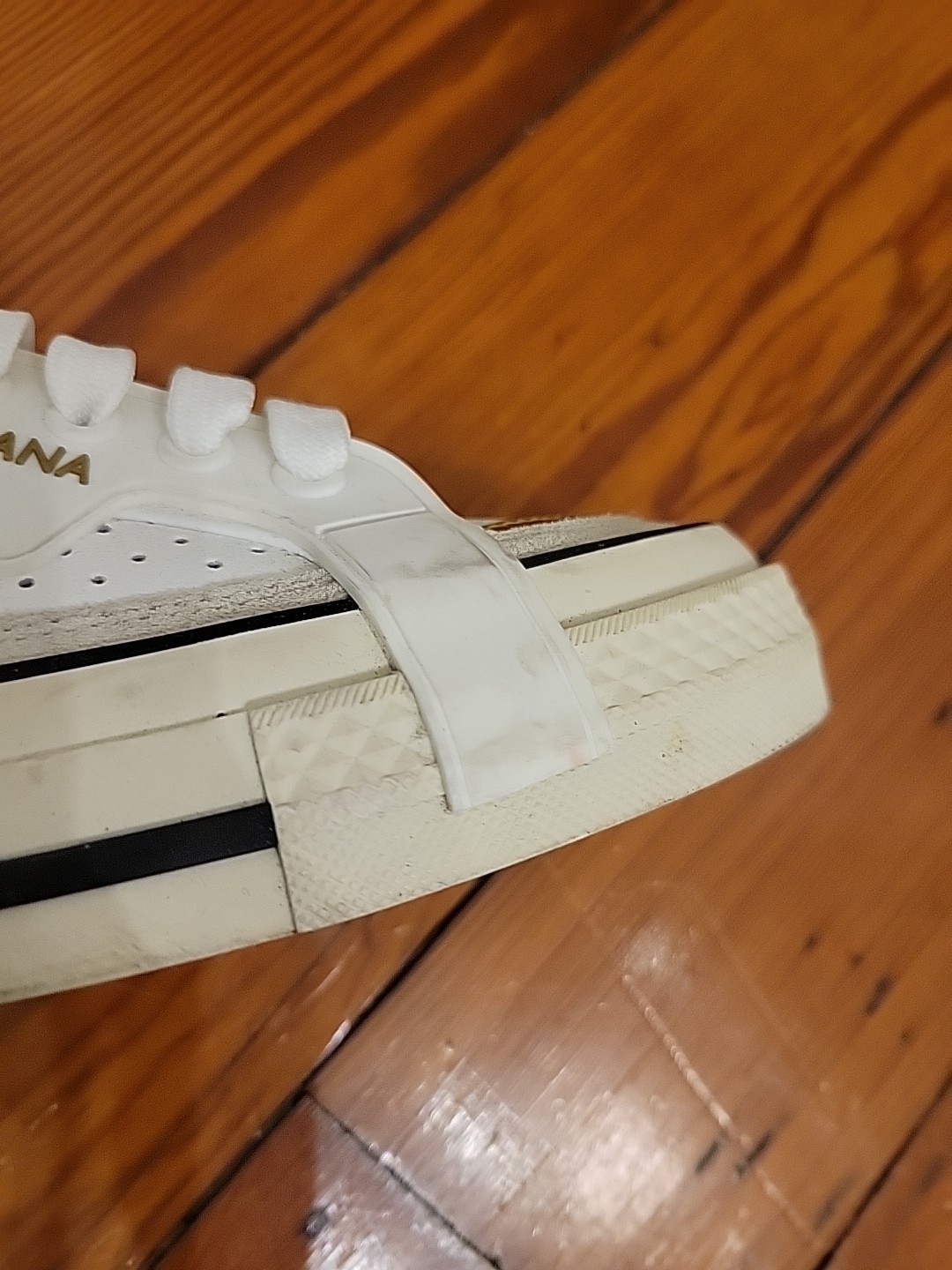 Dolce Gabbana Custom 2.zero Low Top White Gold Street Style Luxury Sneaker 38.5