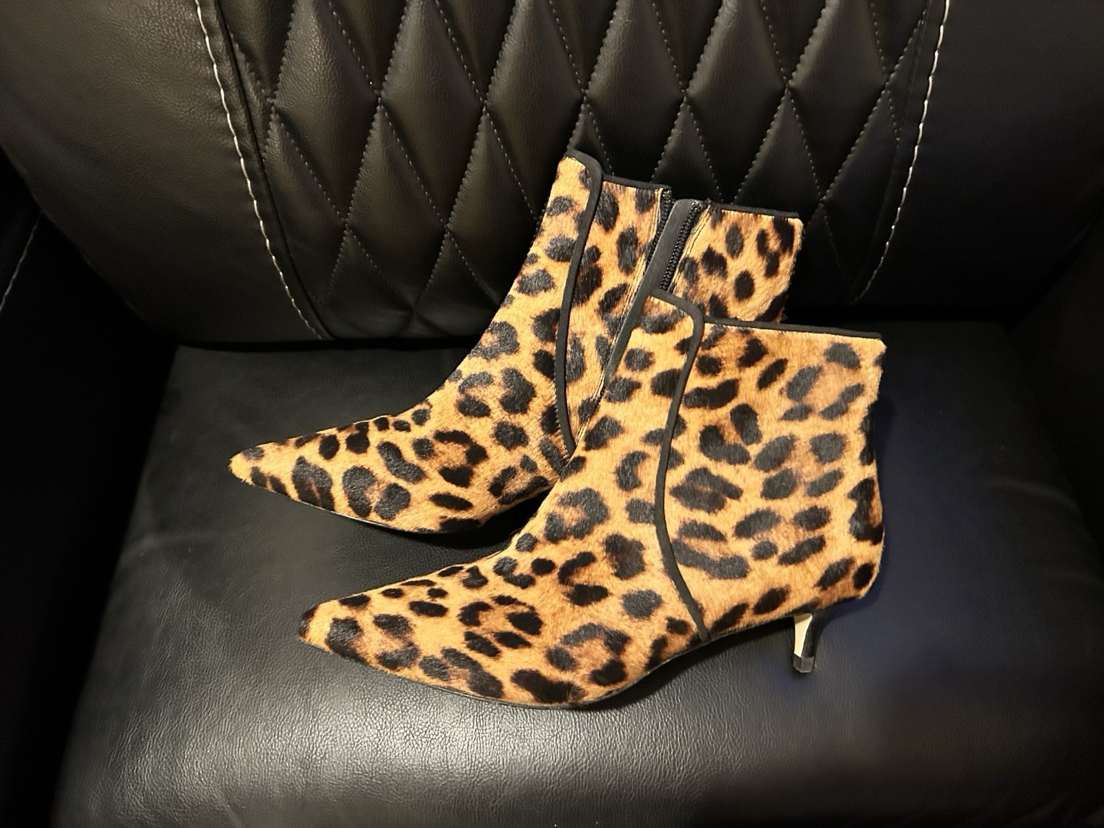 Talbots NWT Cheetah Kitten Heel Boots Women 8 1/2 M Sexy!