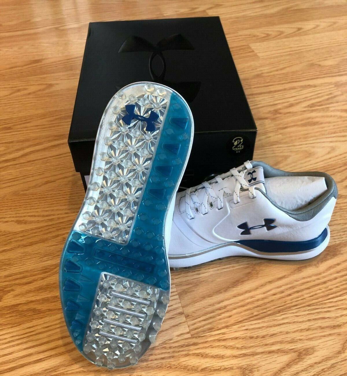 Under Armour Performance Spikeless Golf Shoes White/Blue 1297176 Women’s Size 5