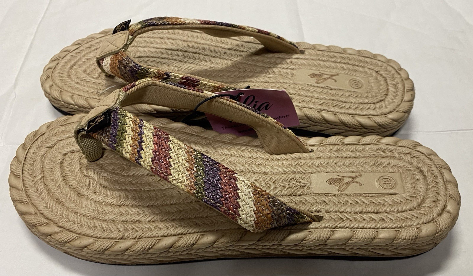 Lia Boho Hippie Sand Color Women’s Sizes 5 6 7 8 9 10 Flip Flops Sandals