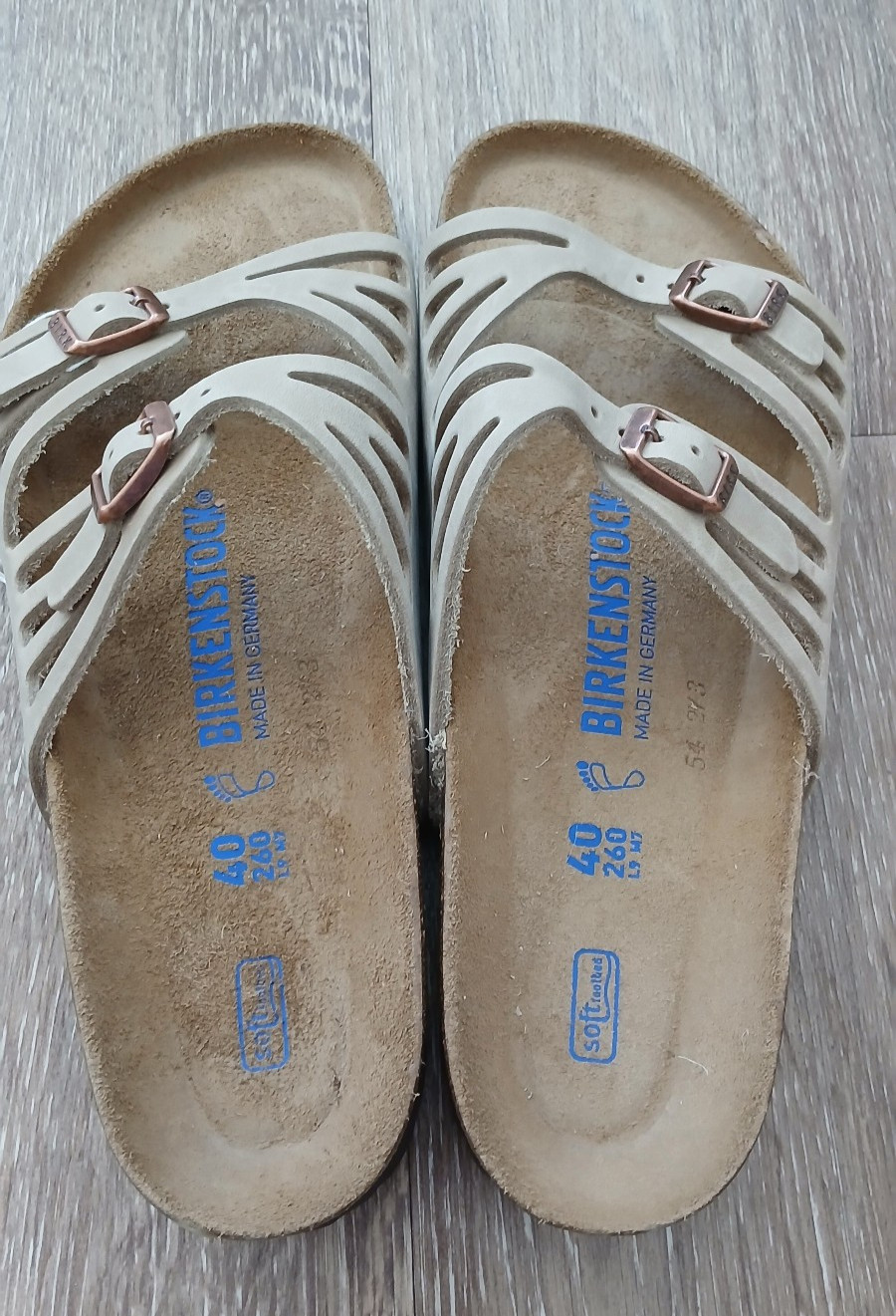 BIRKENSTOCK Sandals 40 US 26.5 Granada Nubuk Leather Tabacco Brown Soft Footbed