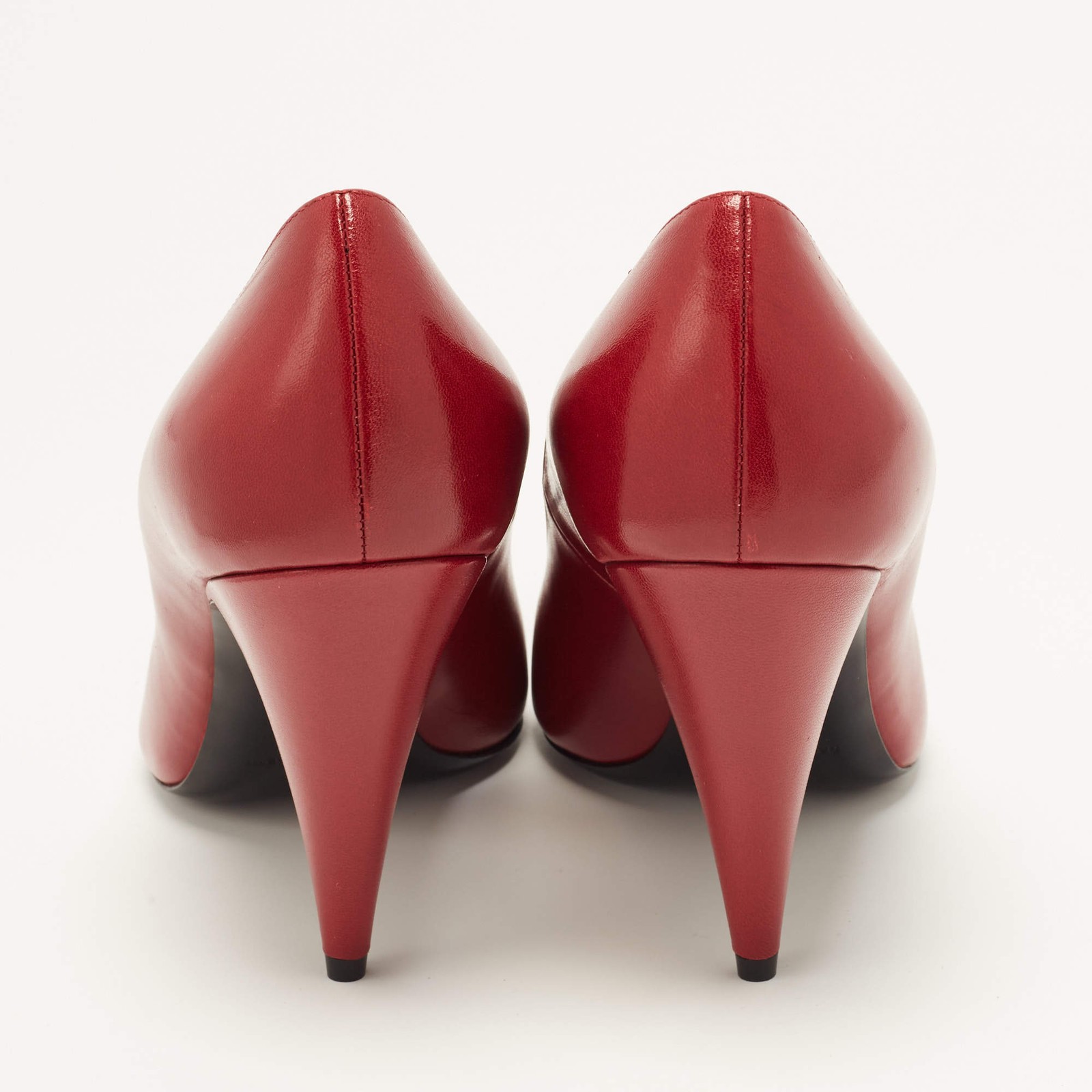 Saint Laurent Anais Bow Size 40.5 Dark Red Leather Pumps