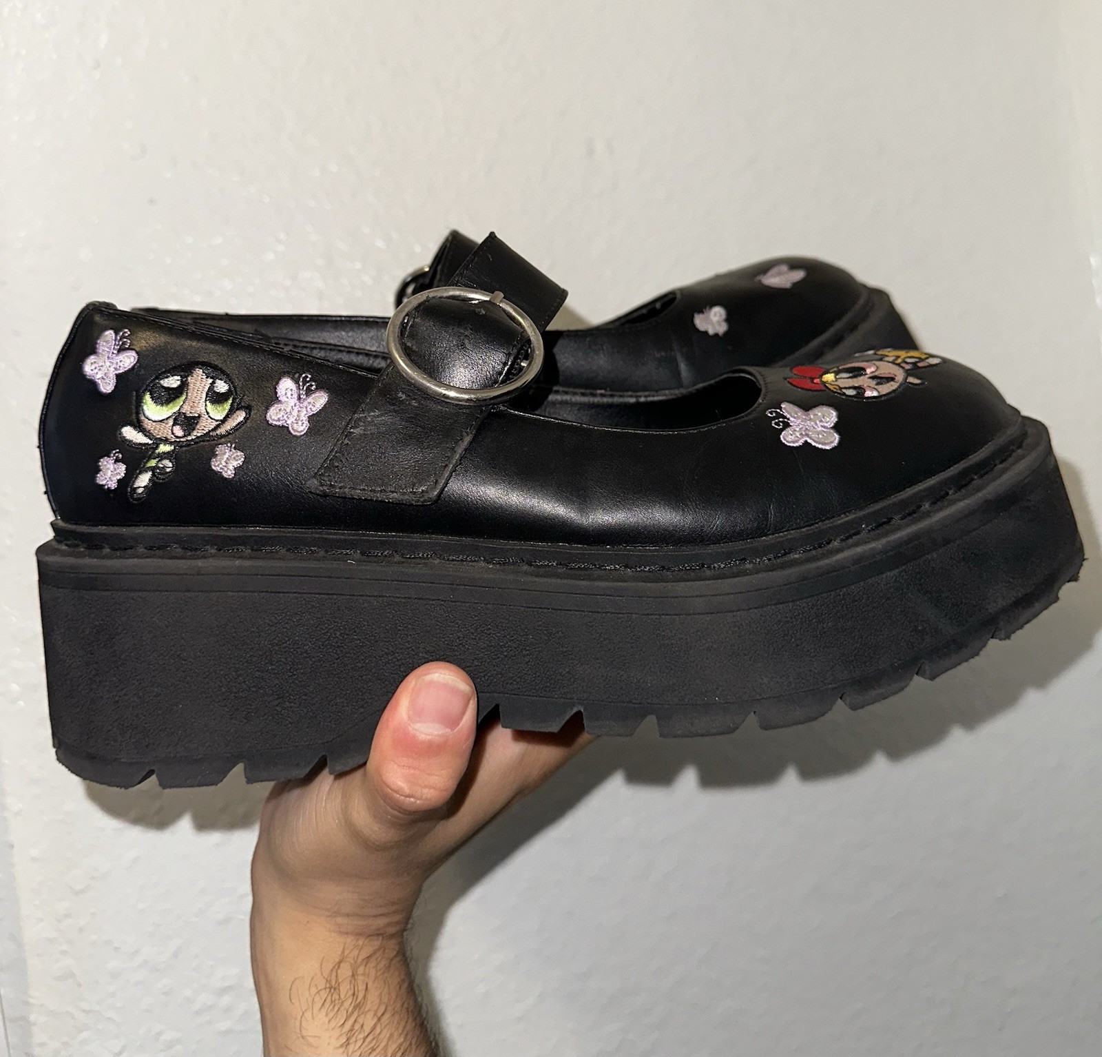 Dolls Kill Power Puff Girls Power Play Mary Janes Size 10 platform shoes black