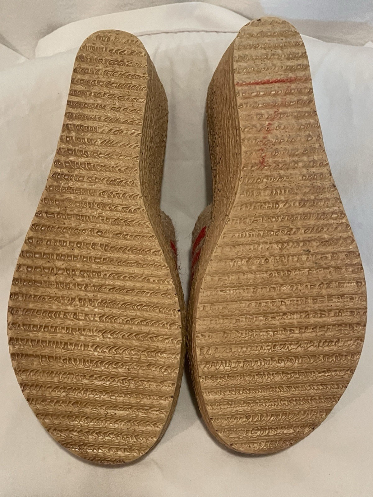 Sbicca Cali Size 10 American Flag Patriotic Platform Wedge Sandals Jute