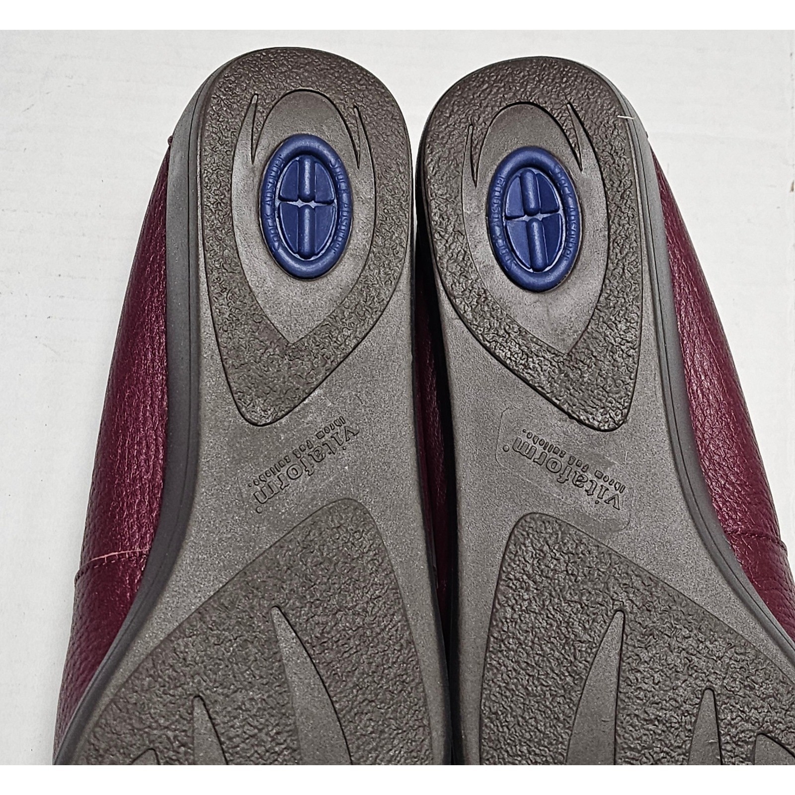 Vitaform Plum Red Leather Loafer Flats Bow Comfort Shoes Womens EU 42/US 12