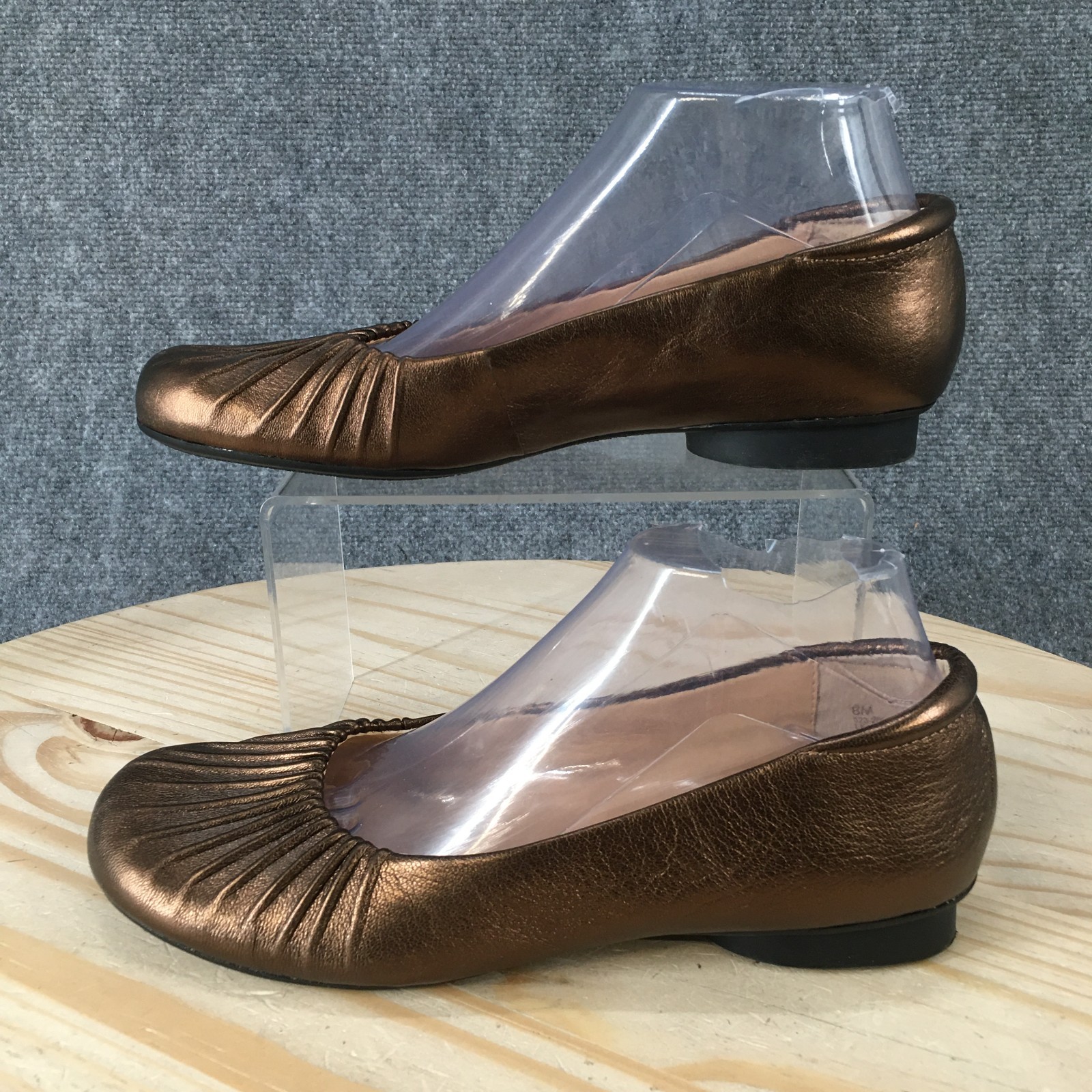 ANA A New Aproach Shoes Womens 8 M Casual Slip On Ballet Flats Bronze Leather