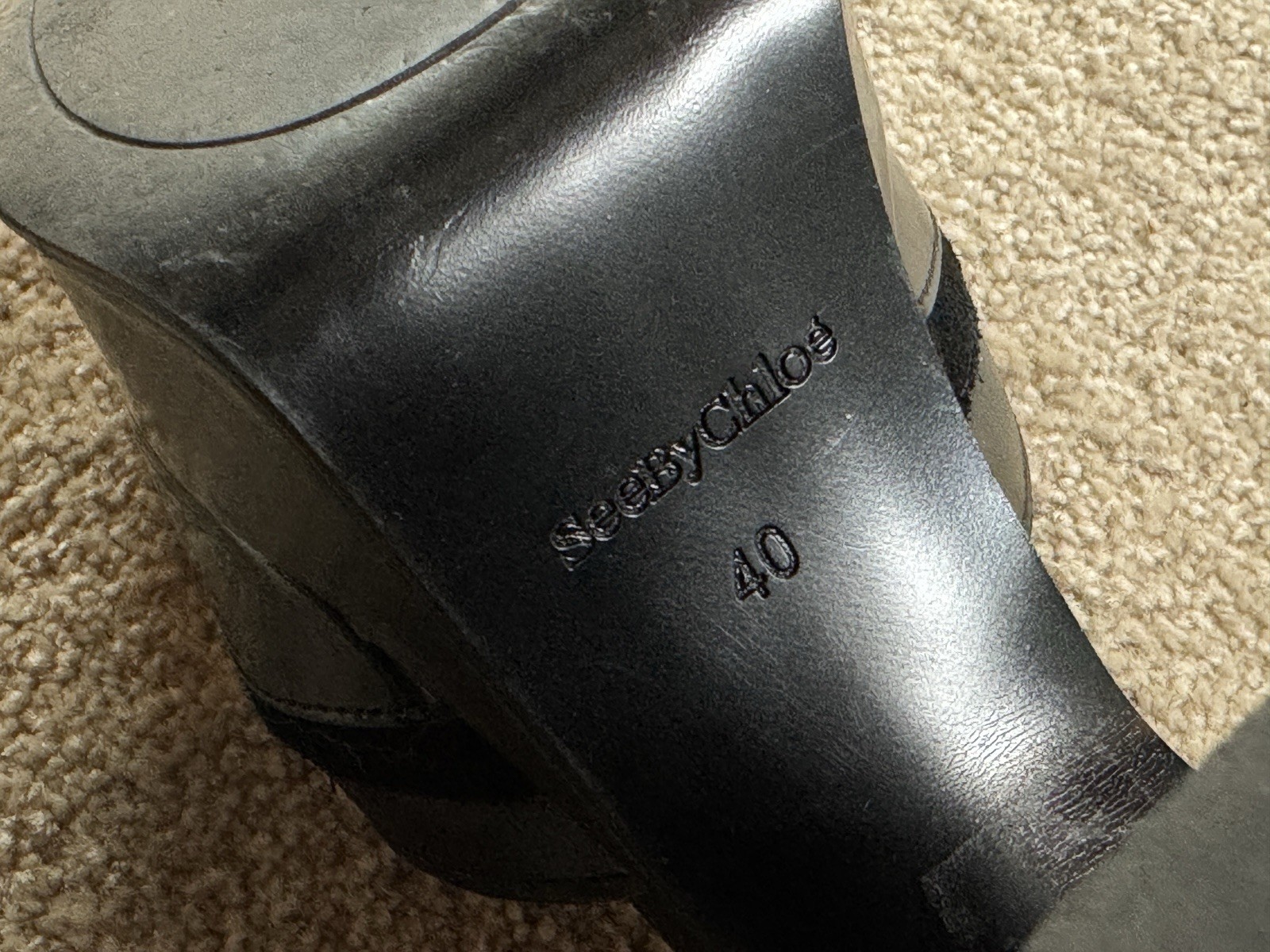 See by Chloe Black Leather Sandals (Size 40 IT)