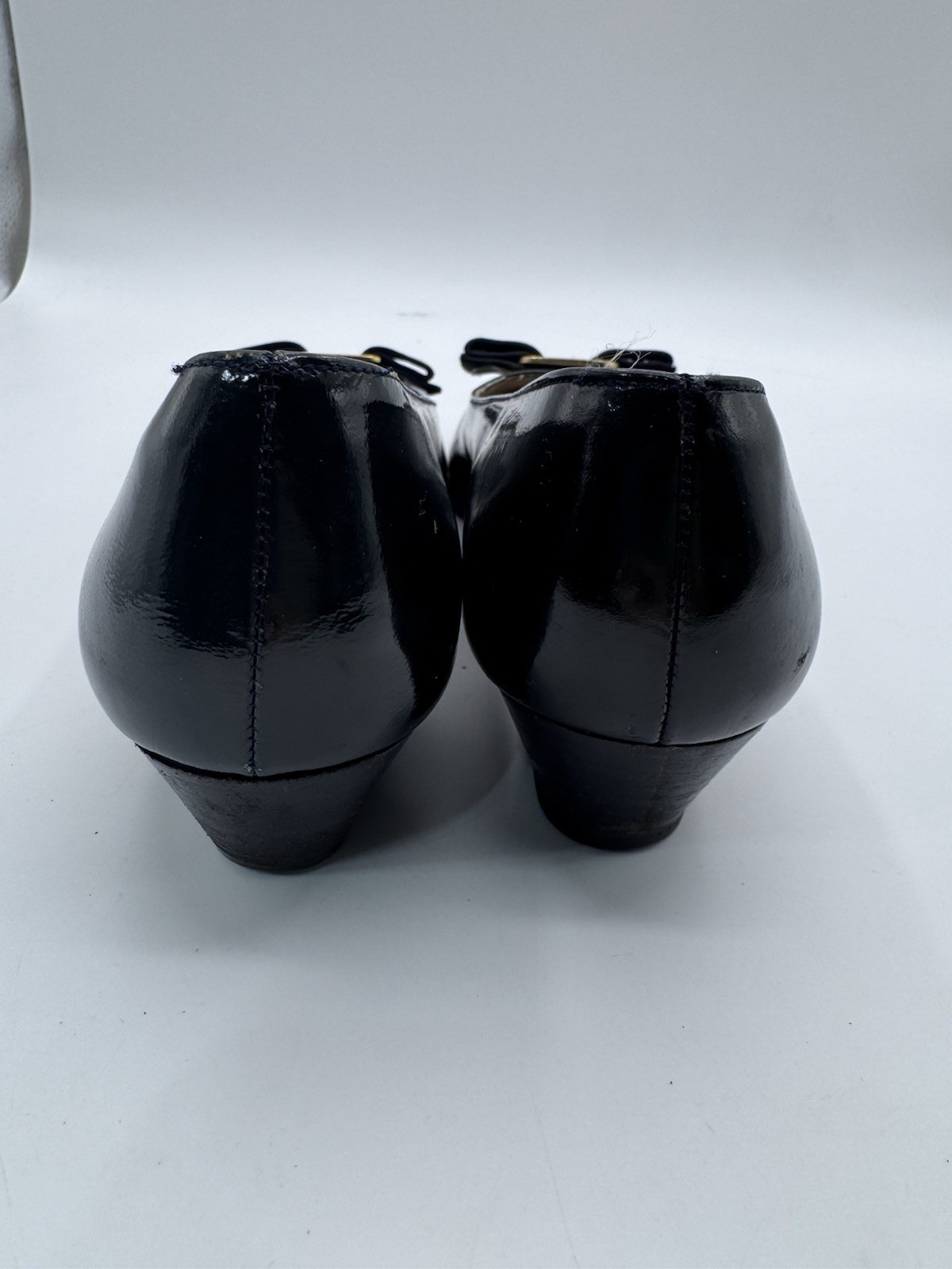 Salvatore Ferragamo Boutique Vara Bow Pumps Black Leather Women’s 8.5 AAA