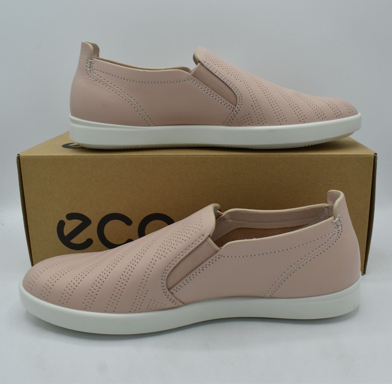 ECCO Women EU Size 41 US 10-10.5 Travel Slip-On Rose Dust Leather Sneakers Shoes