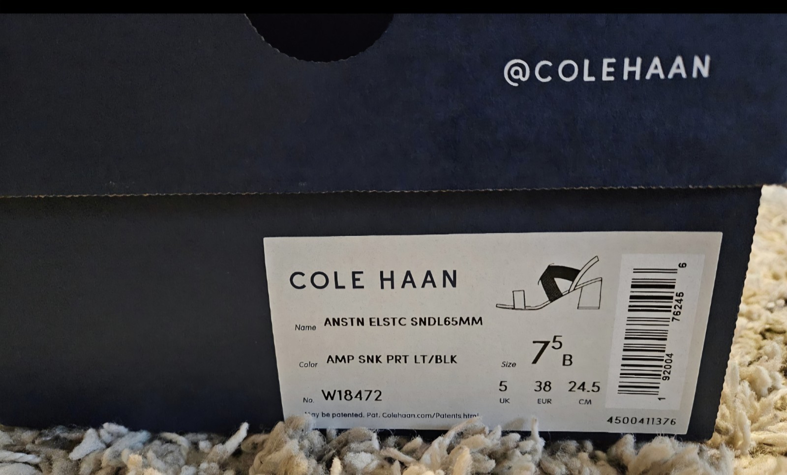 Cole Haan Women’s Strappy Snake Print Sandals Black/Beige Slip On 7.5B