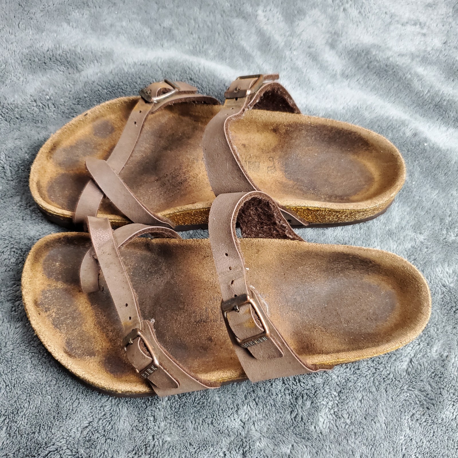 Birkenstock Mayari Sandals Womens 7 EU 38 Brown Slip On Preppy Vacation Sandal