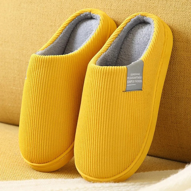 Women’s Men’s Thick Soft Bottom Home Slippers Household Plush Slippers Anti-slip