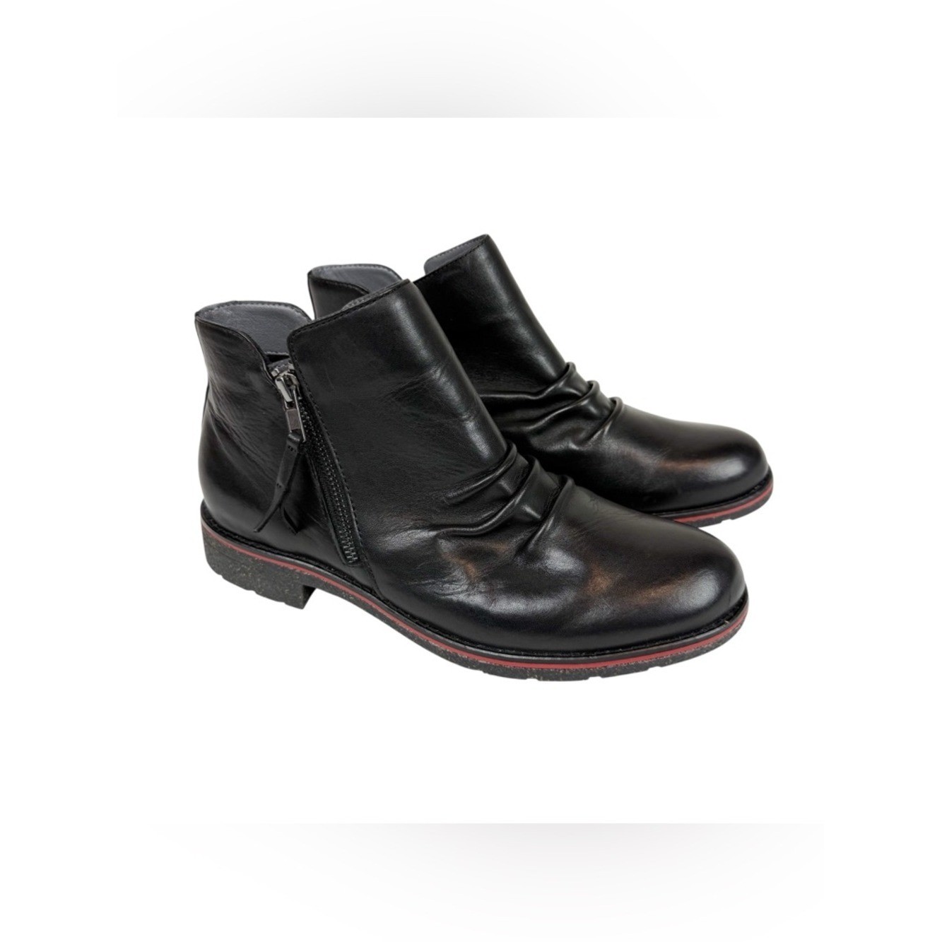 Aetrex Mila Low Ankle Boot Black Leather Waterproof Womens Size EU 40/ US 9-9.5