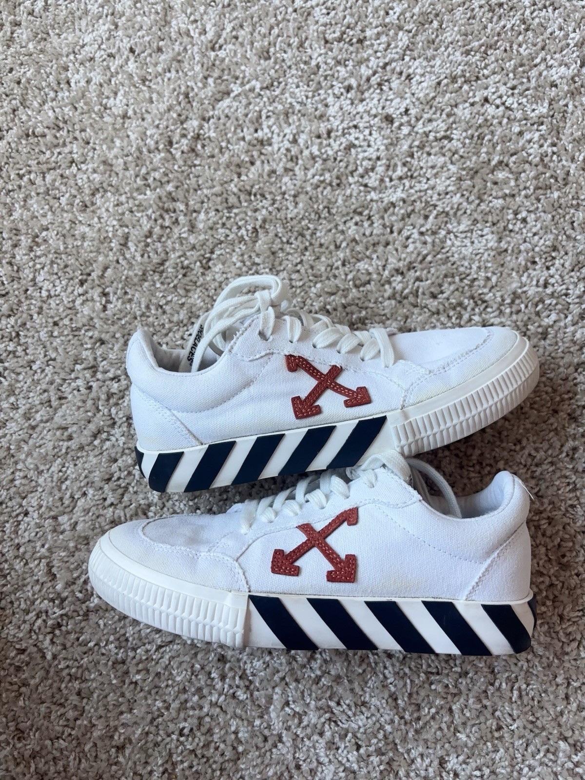 Off-White White Canvas Vulcanized Sneakers